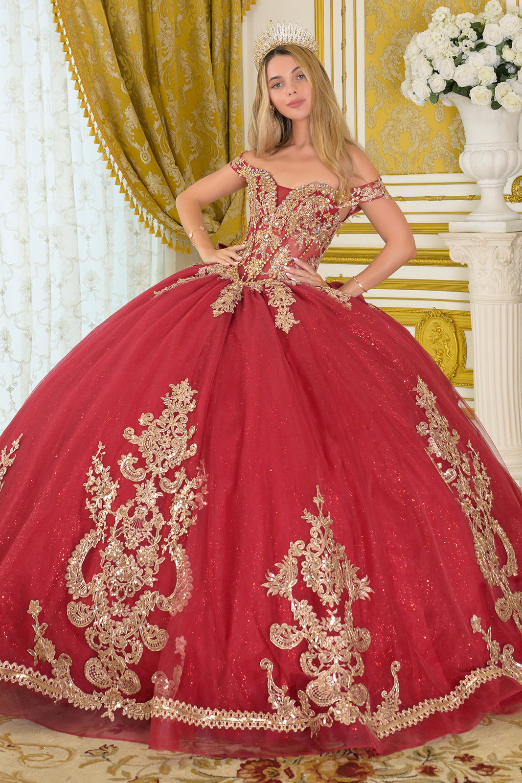 Off Shoulder Ball Gown by Elizabeth K GL3673 - product image 1