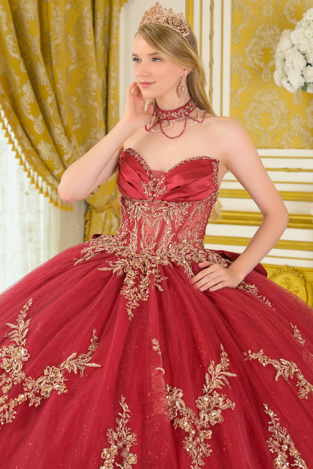 Applique Strapless Ball Gown by Elizabeth K GL3675 - product image 3