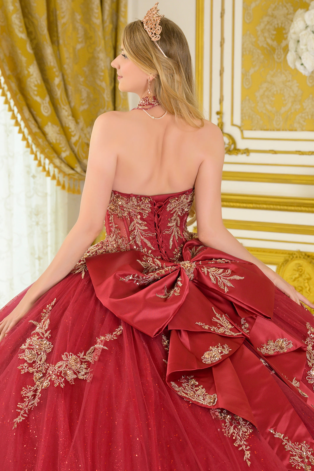 Applique Strapless Ball Gown by Elizabeth K GL3675 - product image 4