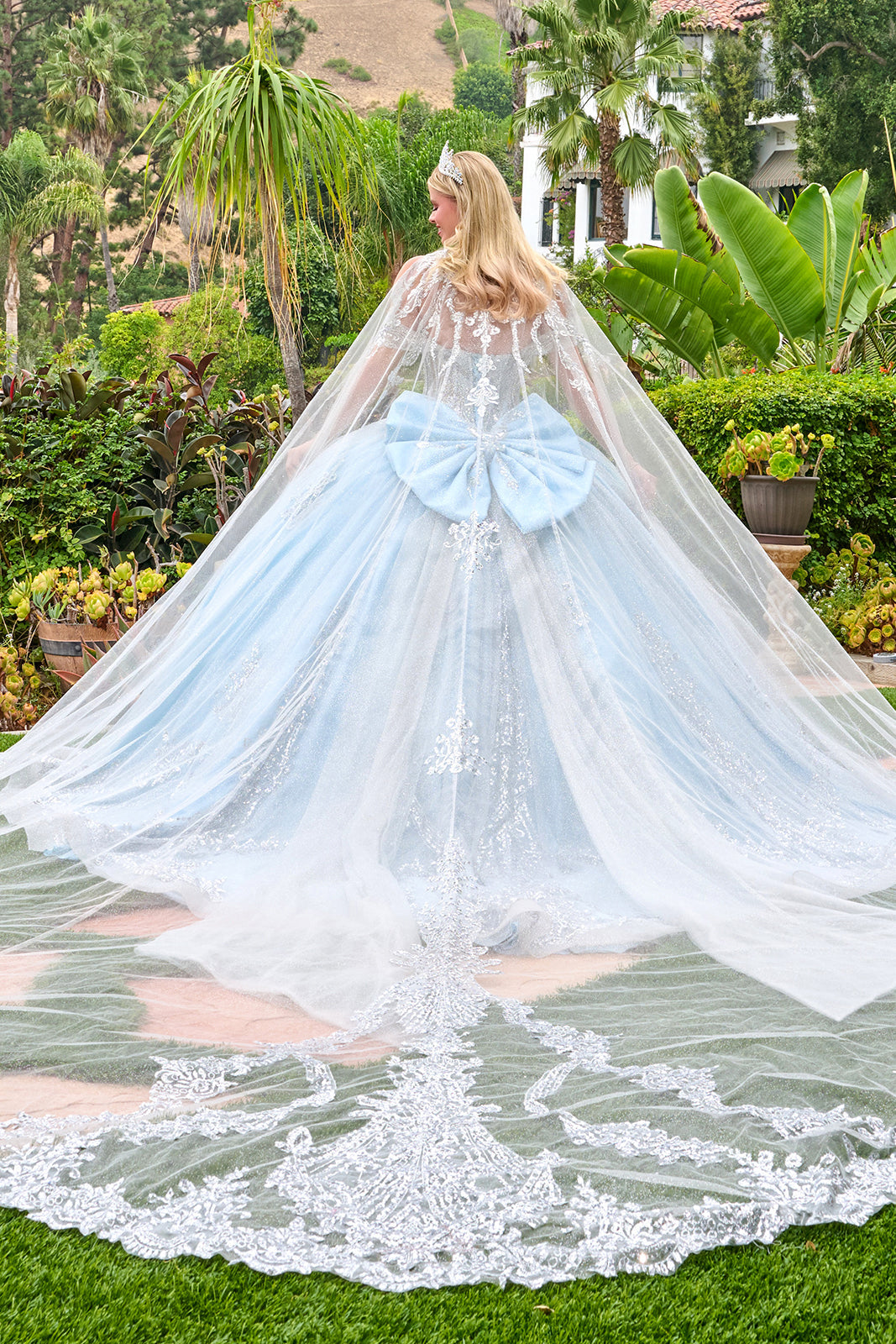 Off Shoulder Cape Ball Gown by Elizabeth K GL3707 - product image 2