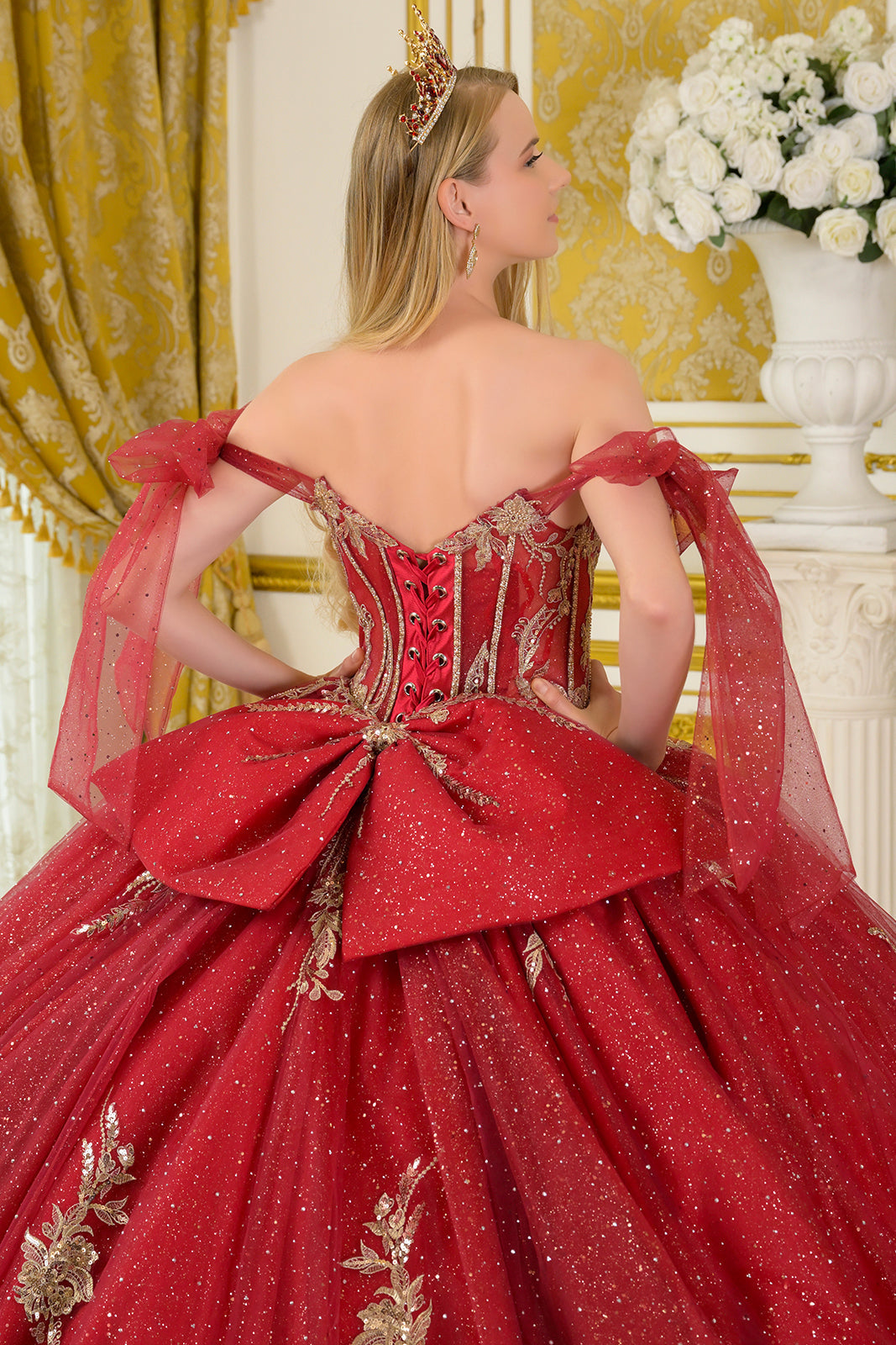 Off Shoulder Bow Ball Gown by Elizabeth K GL3710 - product image 4