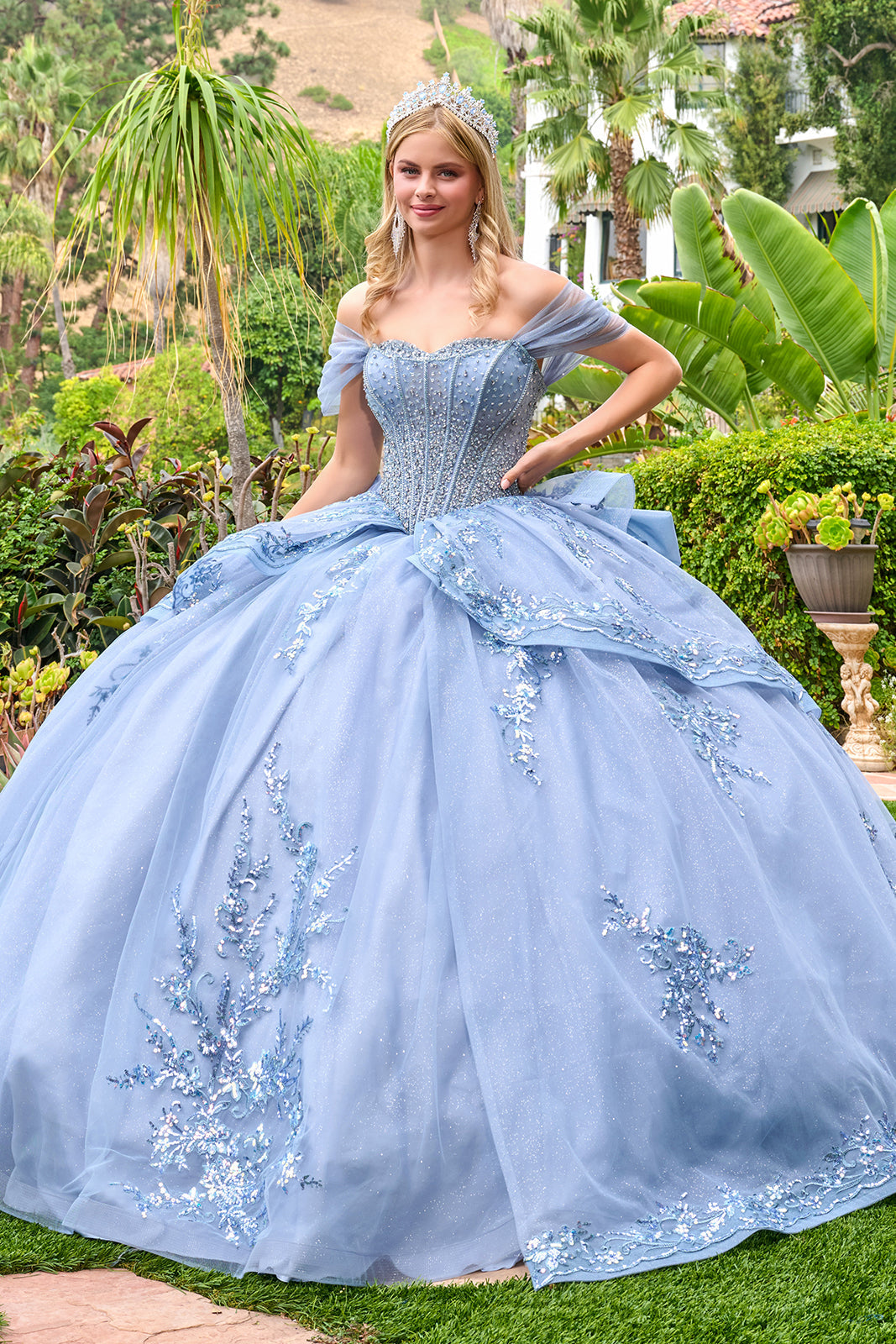 Beaded Off Shoulder Ball Gown by Elizabeth K GL3727 - product image 1