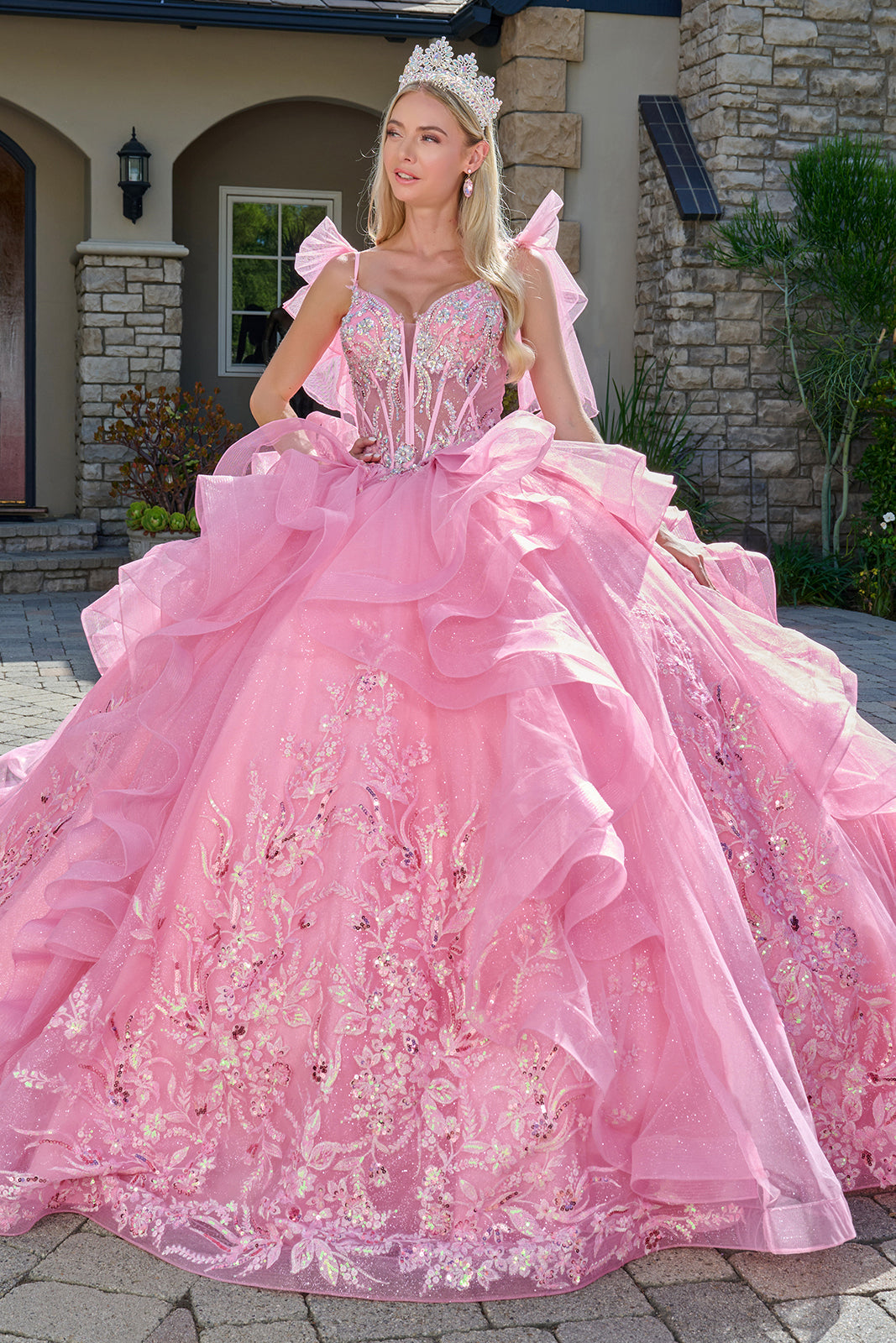 Sleeveless Ruffled Ball Gown by Elizabeth K GL3804 - product image 1
