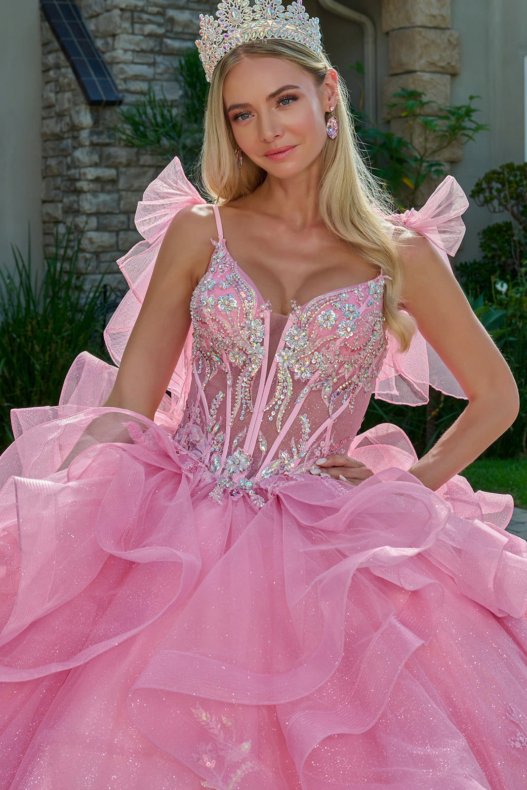 Sleeveless Ruffled Ball Gown by Elizabeth K GL3804 - product image 3