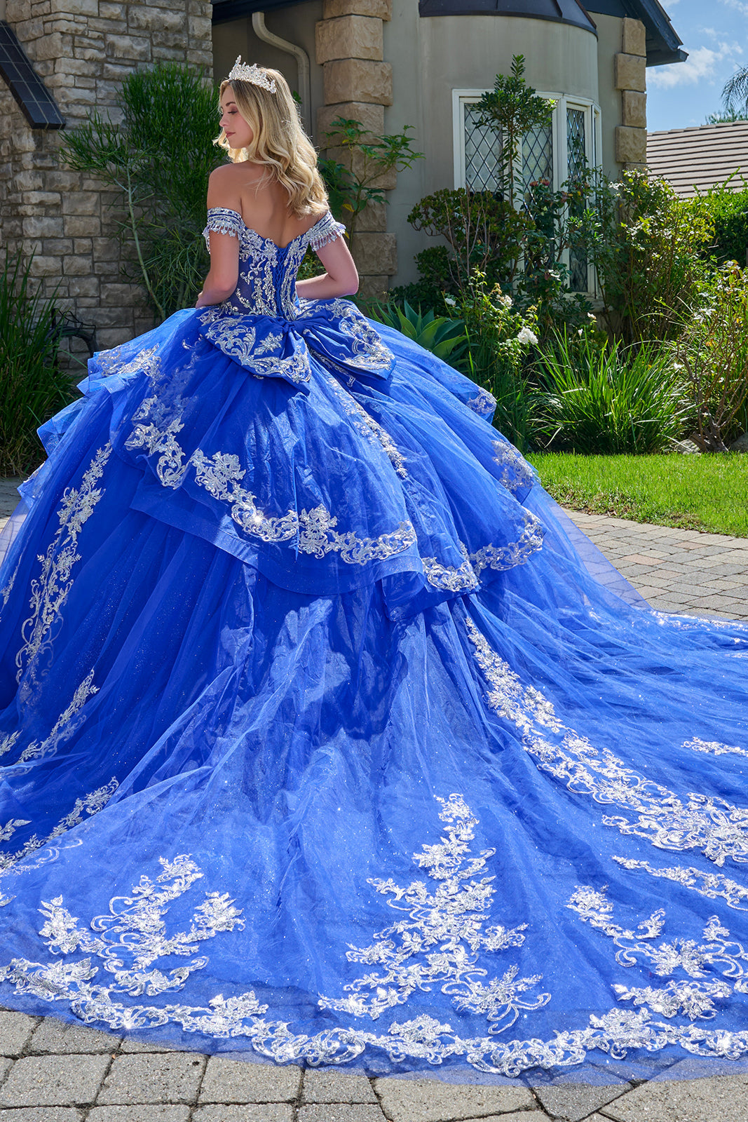 Off Shoulder Ruffled Ball Gown by Elizabeth K GL3805 - product image 2