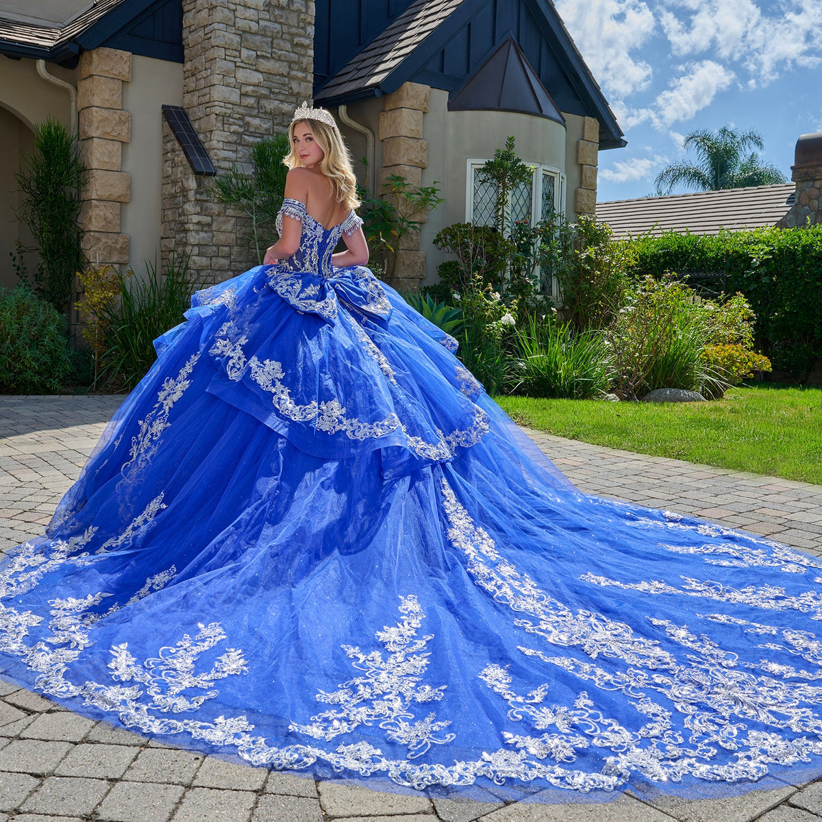 Off Shoulder Ruffled Ball Gown by Elizabeth K GL3805 - product image 5