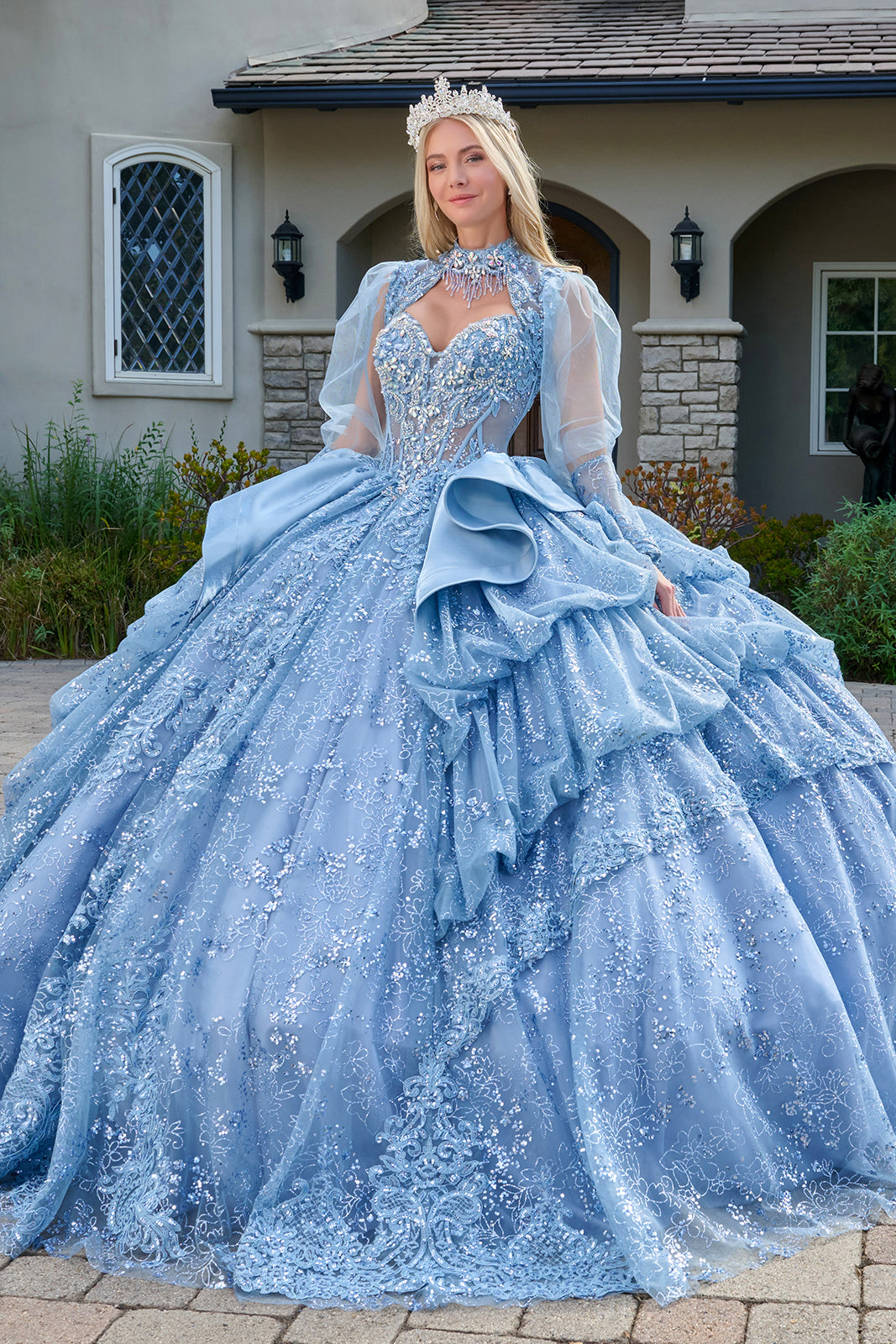 Strapless Bolero Ball Gown by Elizabeth K GL3806 - product image 1