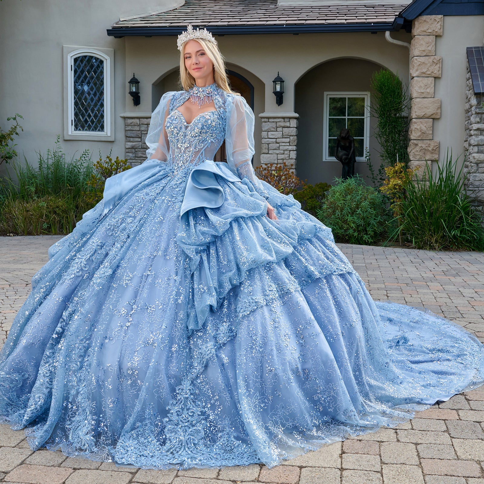 Strapless Bolero Ball Gown by Elizabeth K GL3806 - product image 5