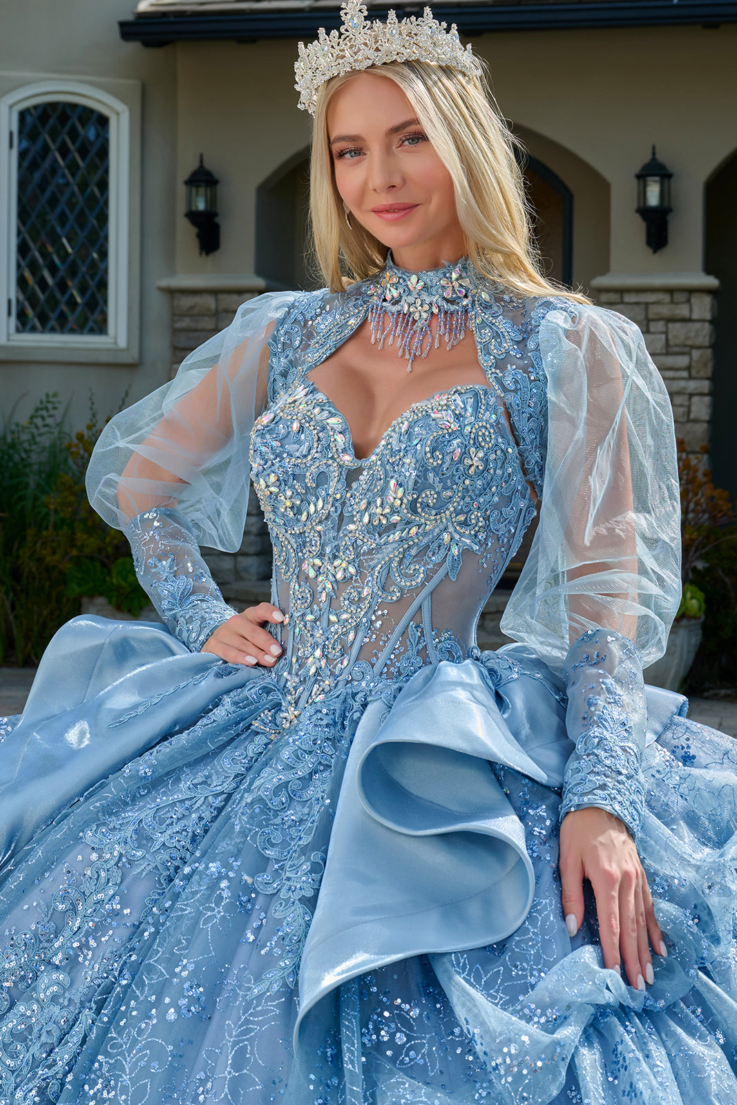 Strapless Bolero Ball Gown by Elizabeth K GL3806 - product image 3