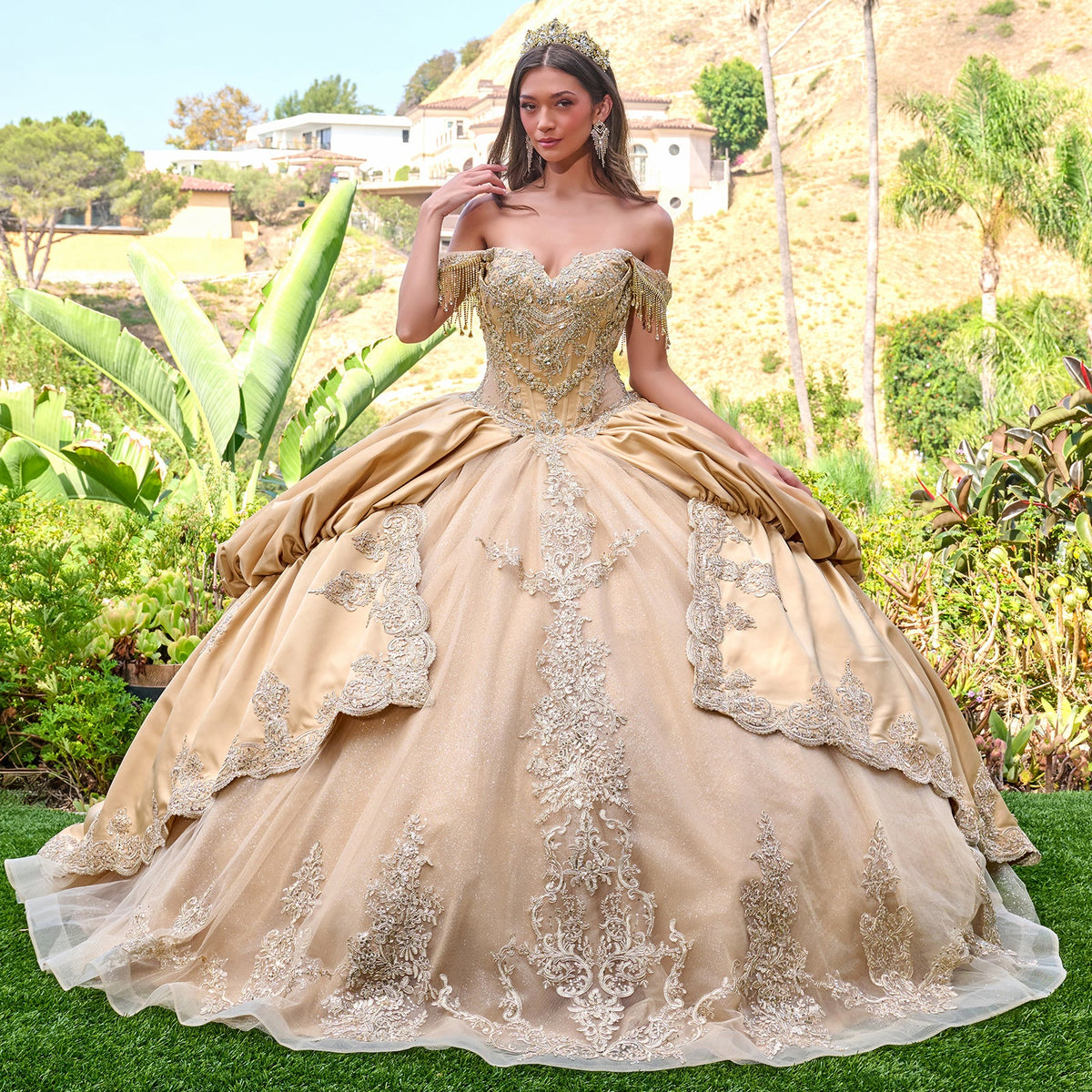 Satin Off Shoulder Ball Gown by Elizabeth K GL3810 - product image 11