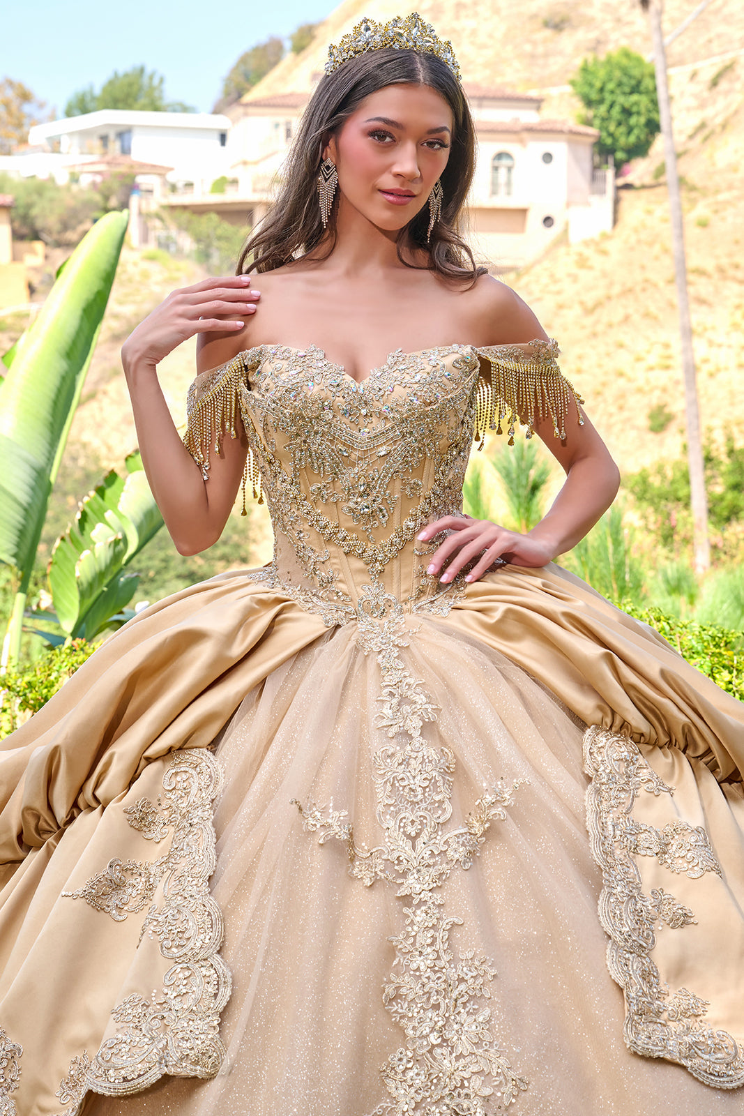 Satin Off Shoulder Ball Gown by Elizabeth K GL3810 - product image 9