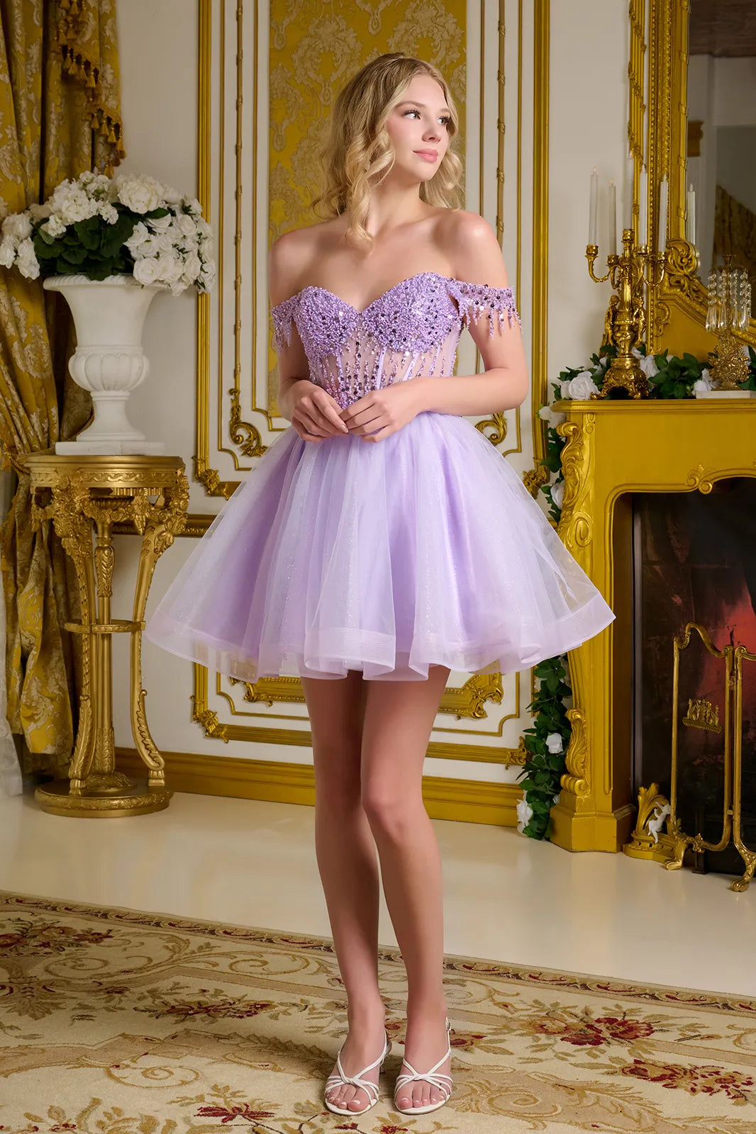 Short Off Shoulder Fringe Dress by Elizabeth K GS3634 - product image 5