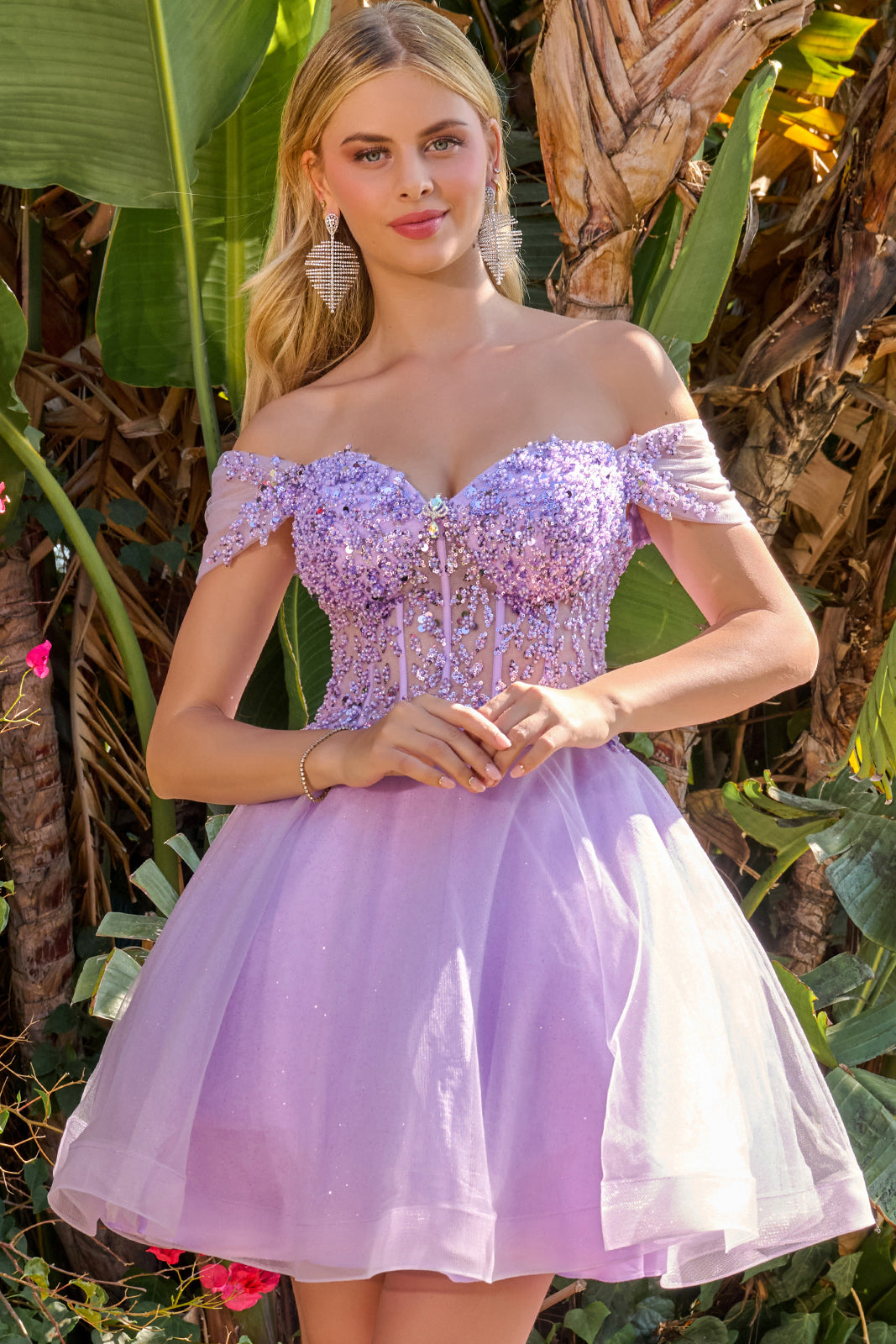 Beaded Short Off Shoulder Dress by Elizabeth K GS3684 - product image 11