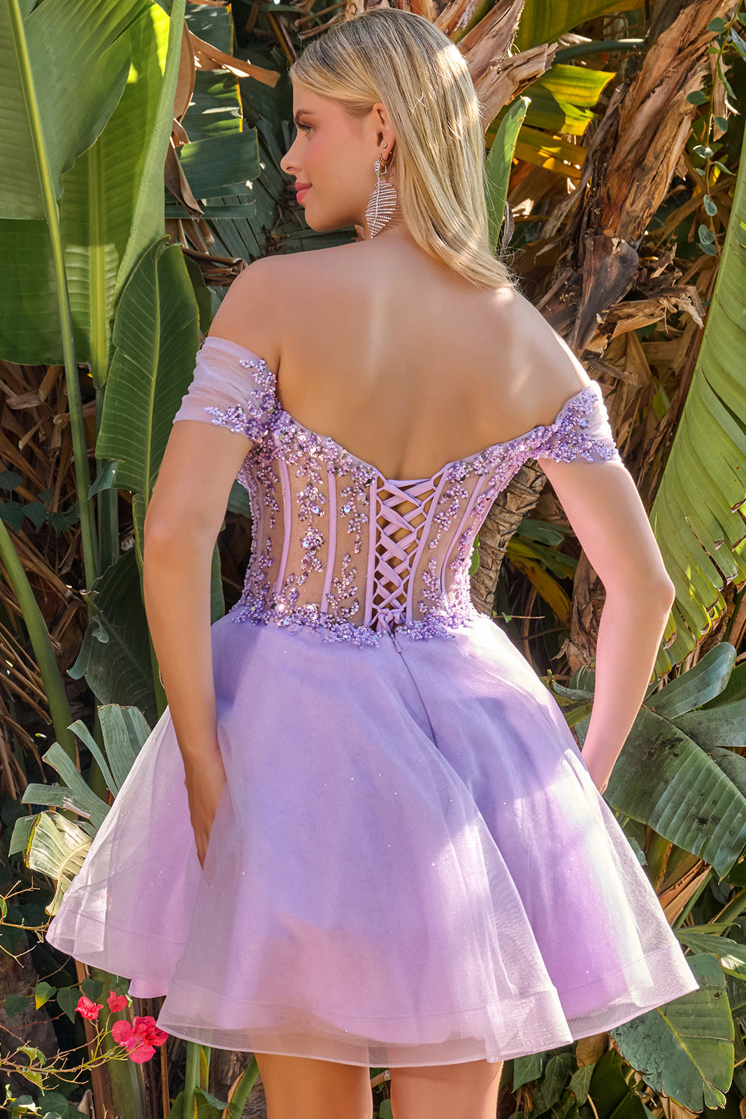 Beaded Short Off Shoulder Dress by Elizabeth K GS3684 - product image 12