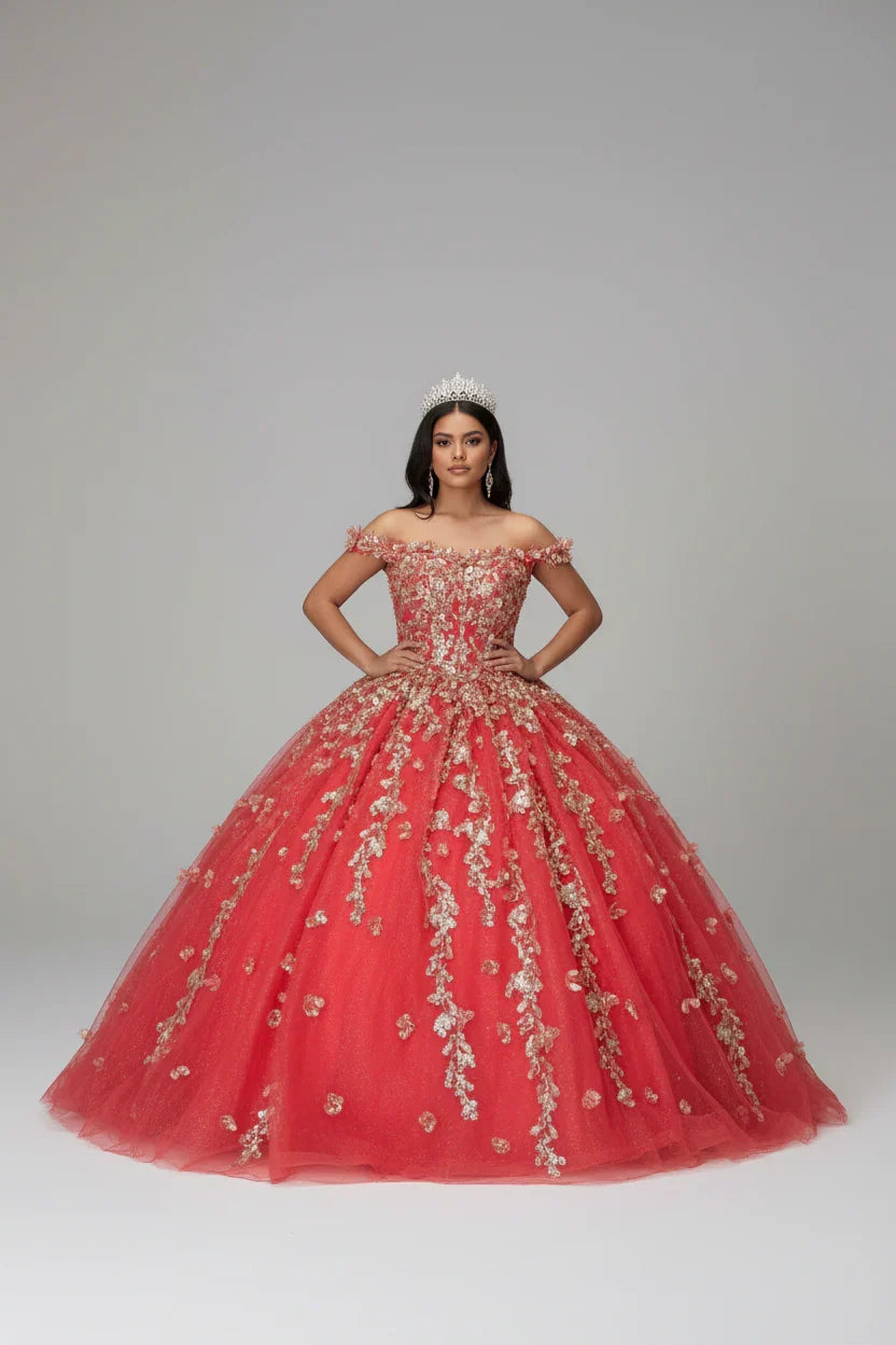 3D Butterfly Off Shoulder Ball Gown by Calla SCL-30021 - product image 5