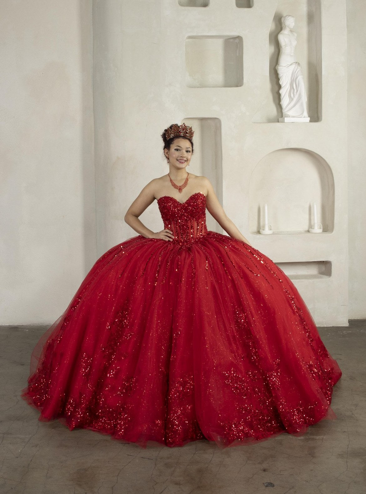 Applique Strapless Corset Ball Gown by Calla SCL-30044 - product image 6