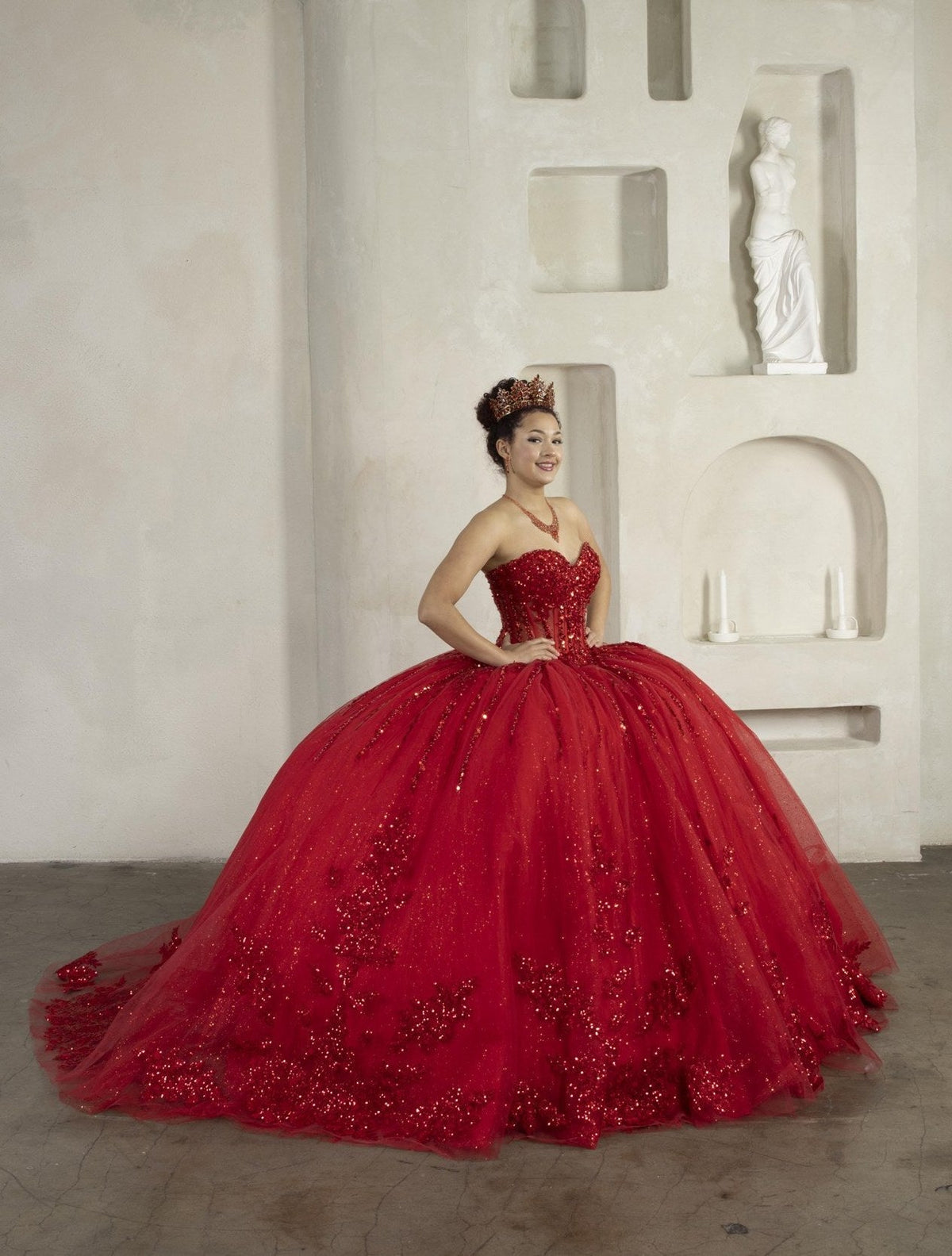 Applique Strapless Corset Ball Gown by Calla SCL-30044 - product image 8