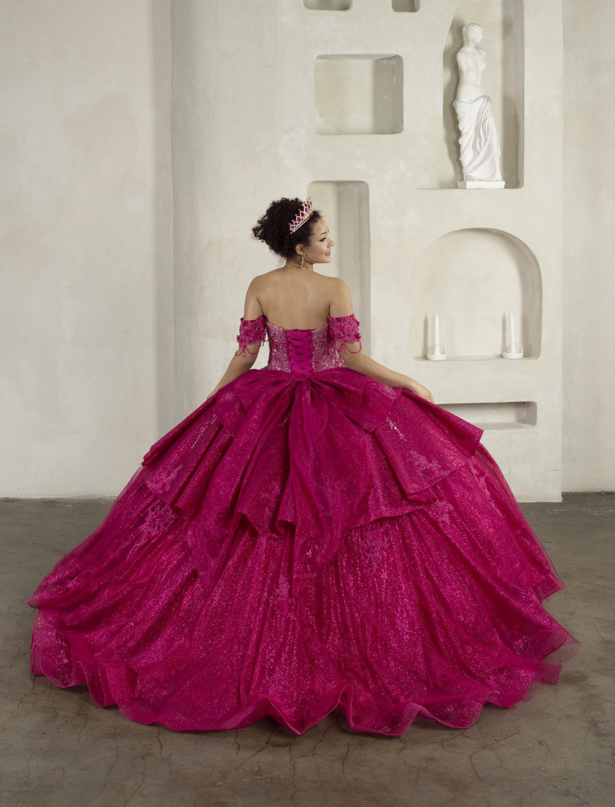 Off Shoulder Fringe Ball Gown by Calla SCL-30045 - product image 6