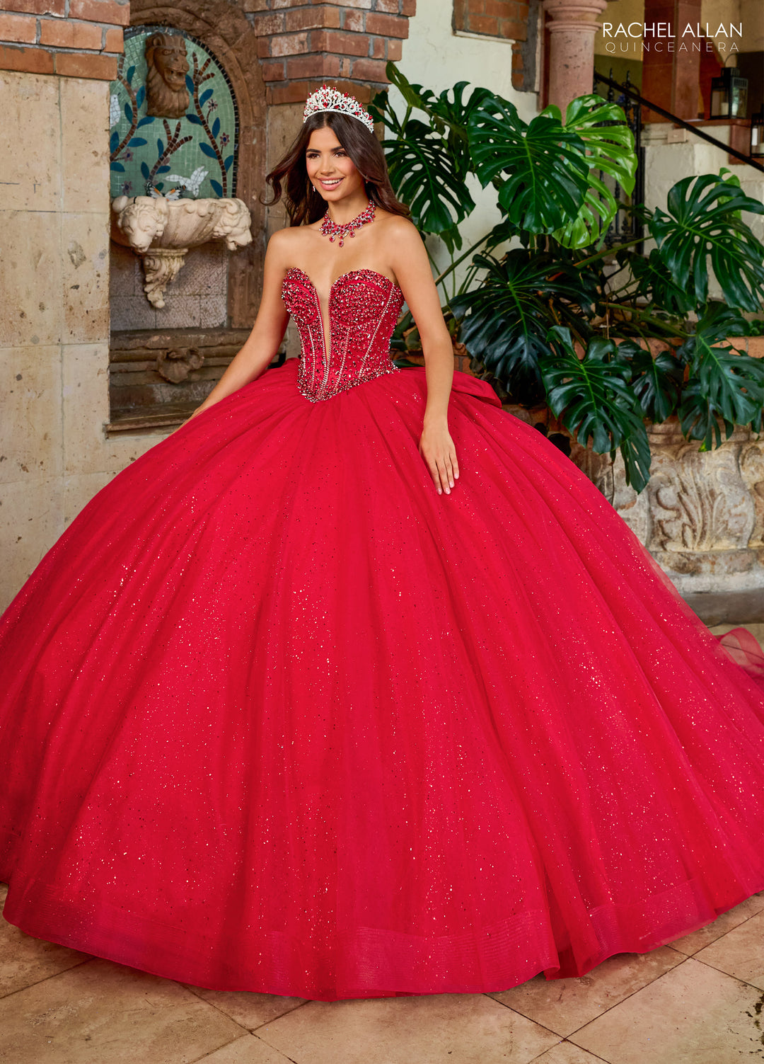 Strapless Quinceanera Dress by Rachel Allan RQ1156 - Red