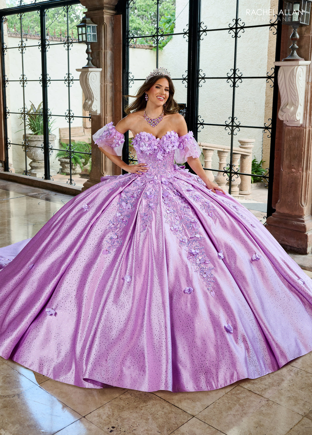 3D Floral Sweetheart Quinceanera Dress by Rachel Allan RQ1157 - Orchid