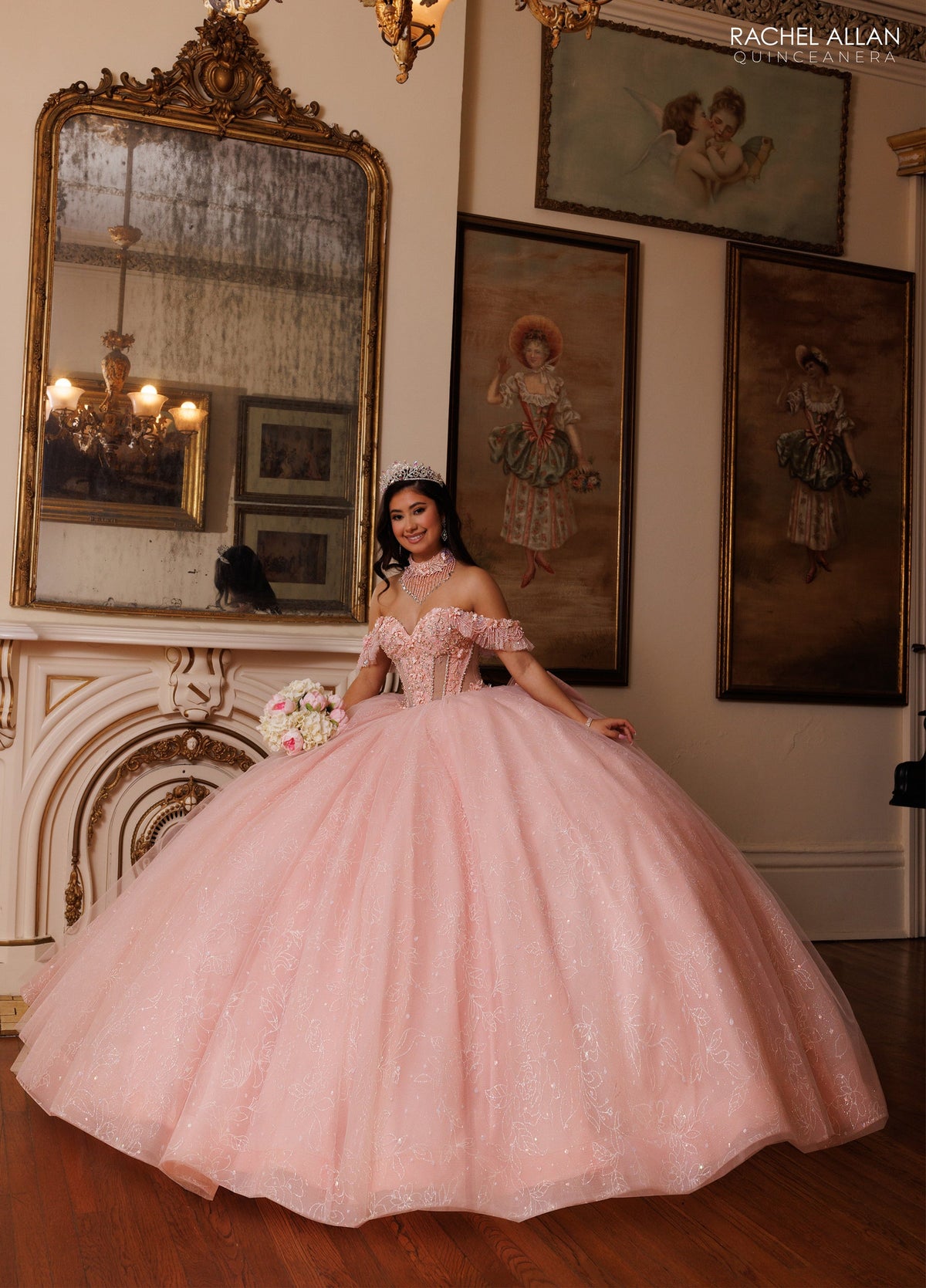 3D Floral Quinceanera Dress by Rachel Allan RQ1192