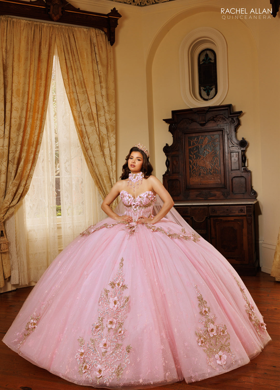 Cape Quinceanera Dress by Rachel Allan RQ1196 - product image 1