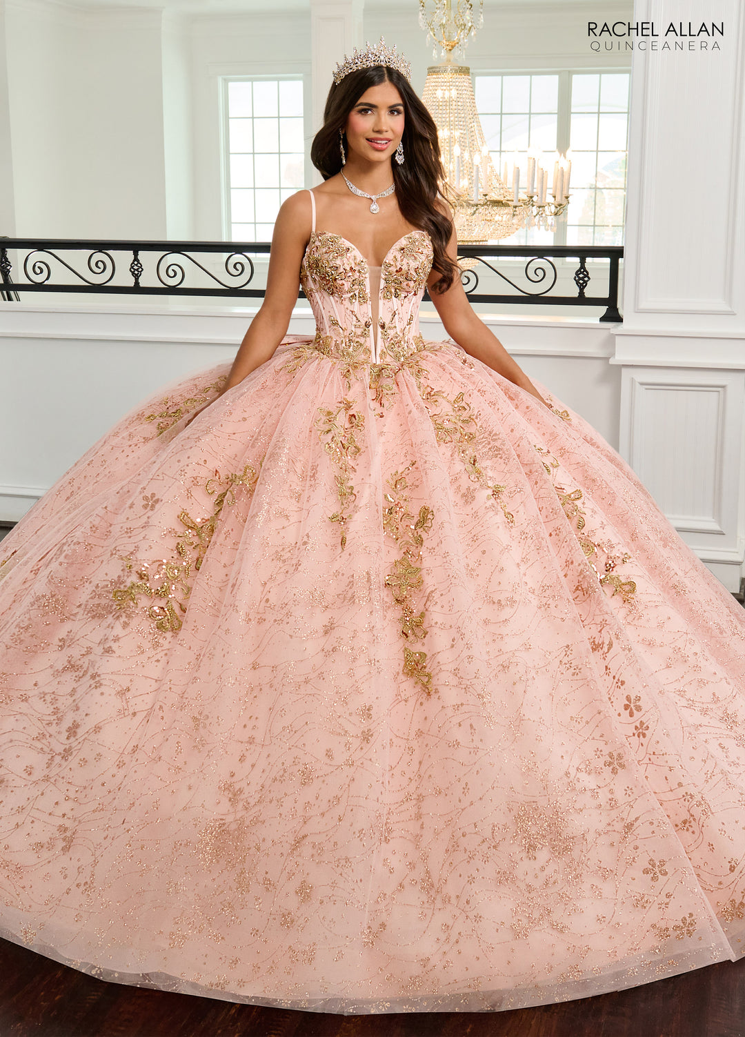 Sleeveless Quinceanera Dress by Rachel Allan RQ2221 - Blush Gold