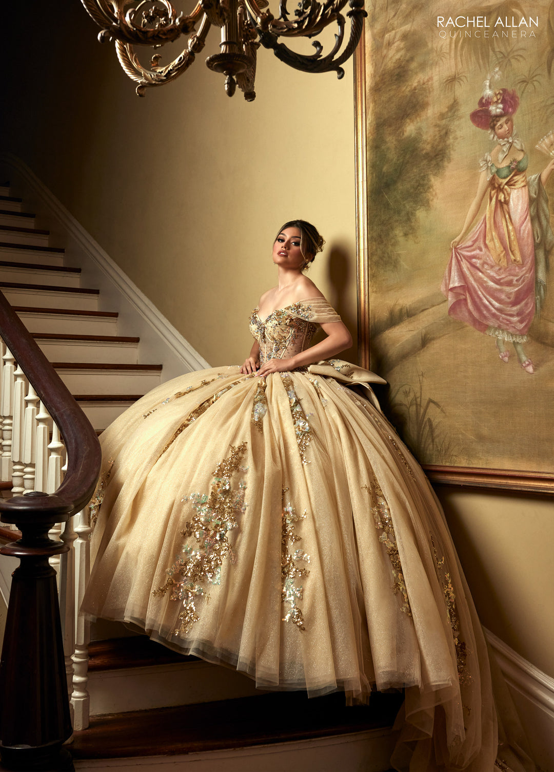 Sheer Corset Quinceanera Dress by Rachel Allan RQ2224 - Emerald Green