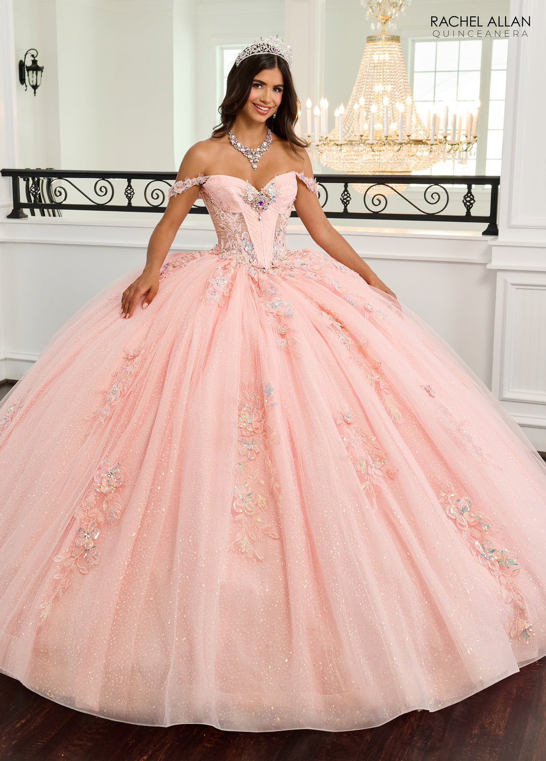 Off Shoulder Quinceanera Dress by Rachel Allan RQ3154 - Blush Pink