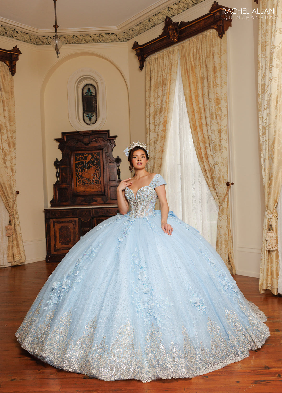 3D Floral Quinceanera Dress by Rachel Allan RQ3180 - product image 1
