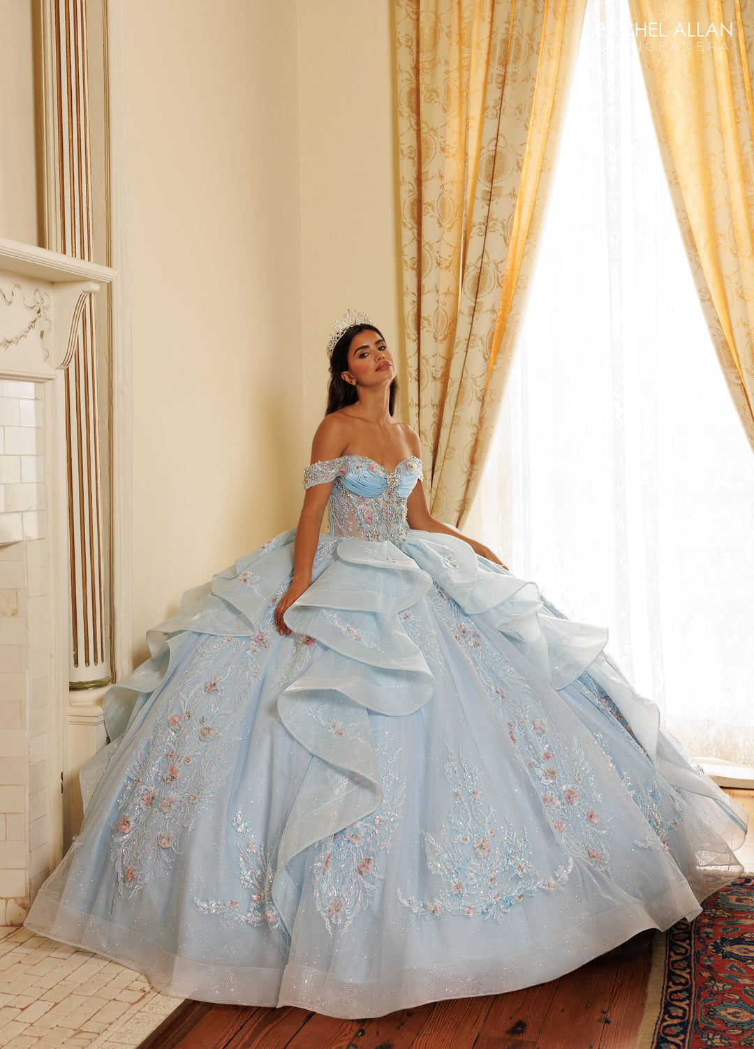 Off Shoulder Ruffled Quinceanera Dress by Rachel Allan RQ3185 - product image 1