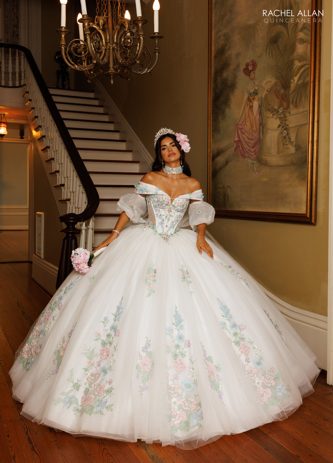 Puff Sleeve Quinceanera Dress by Rachel Allan RQ3186