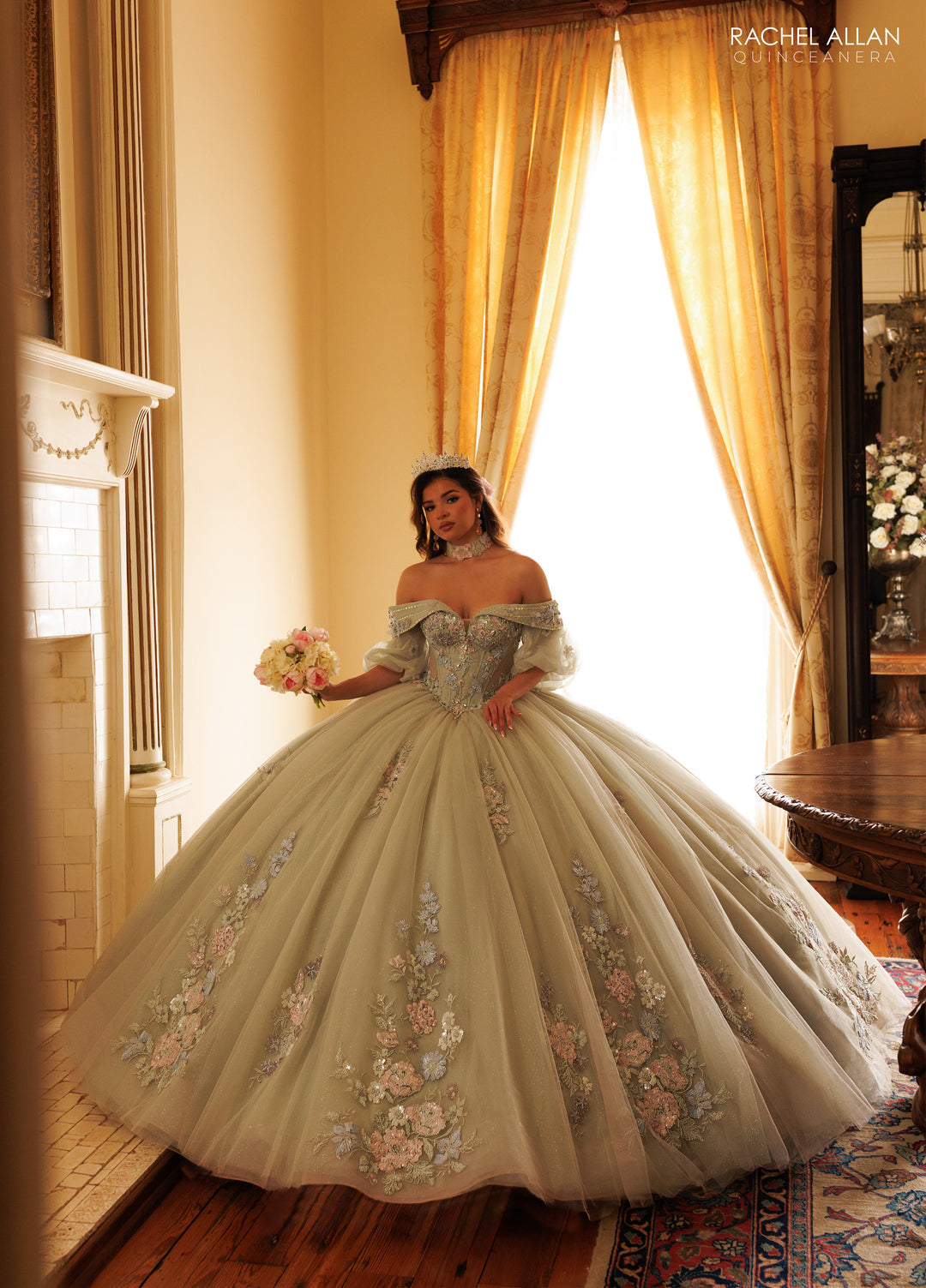Puff Sleeve Quinceanera Dress by Rachel Allan RQ3186 - product image 1