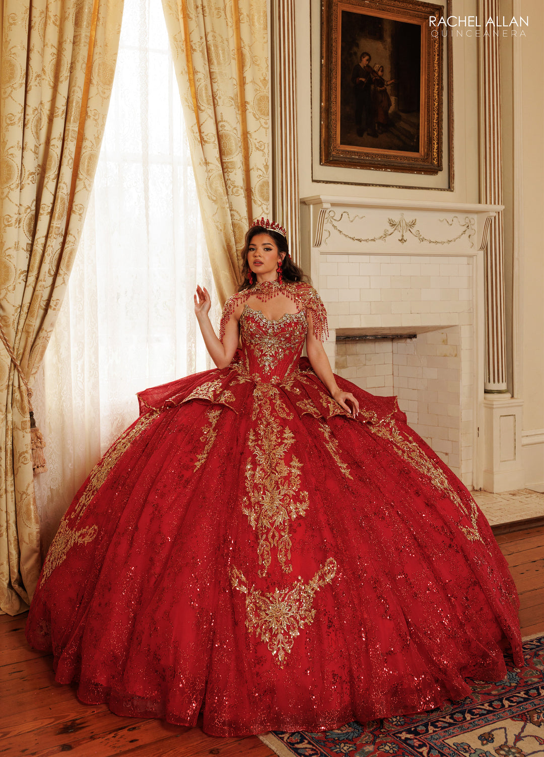 Strapless Cape Quinceanera Dress by Rachel Allan RQ3189 - product image 1