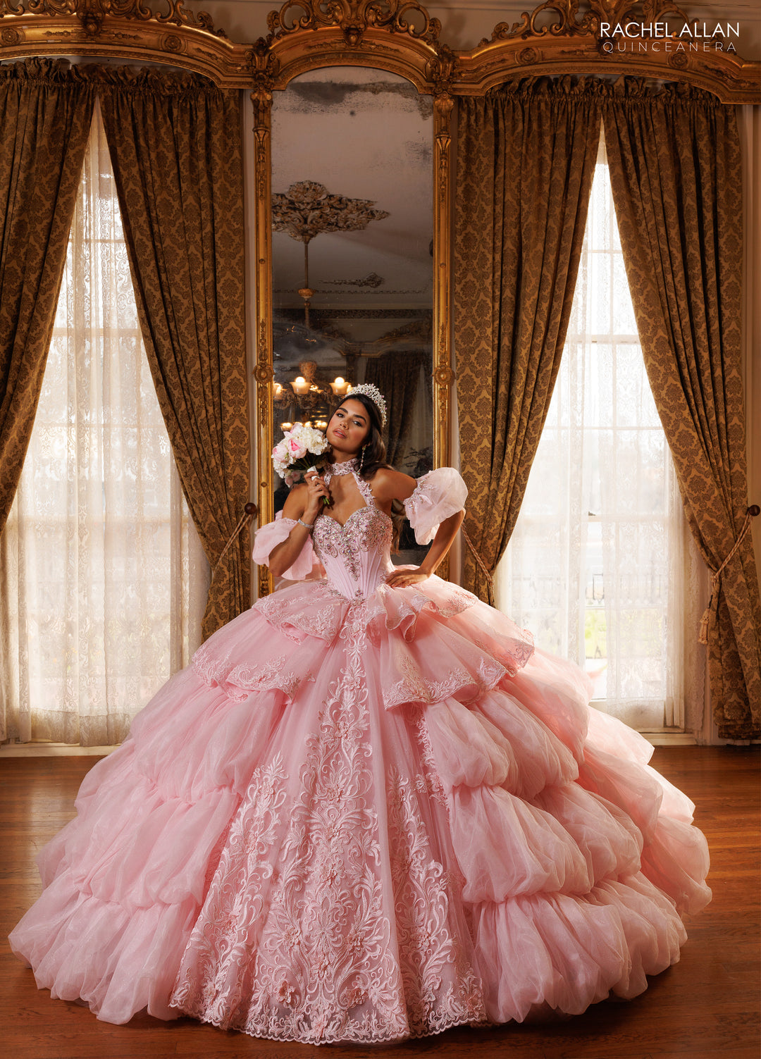 Strapless Layered Quinceanera Dress by Rachel Allan RQ6025 - product image 1