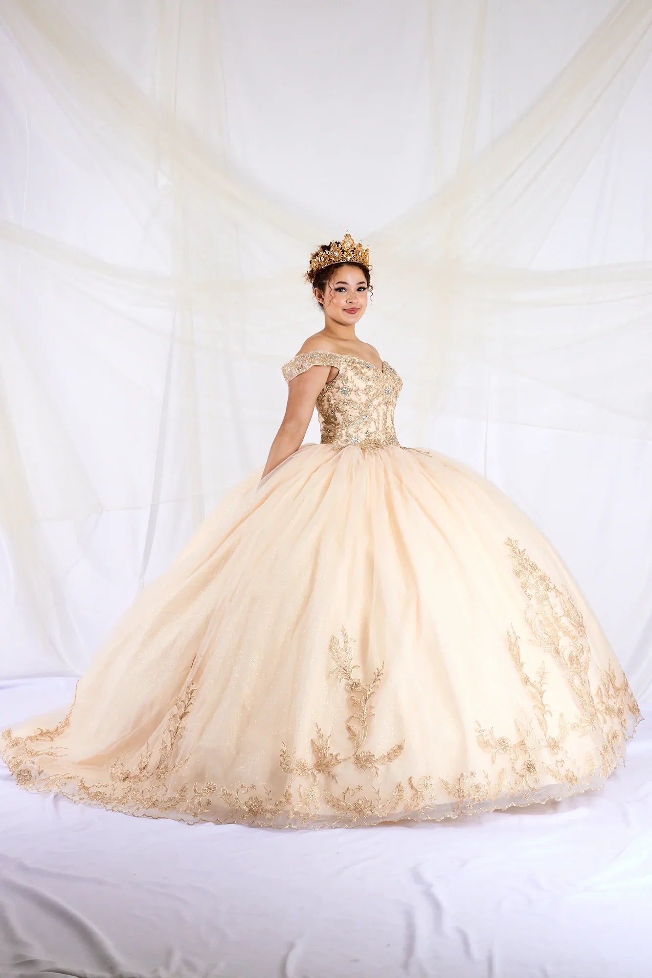 Applique Off Shoulder Ball Gown by Calla SCL-30018 - product image 6