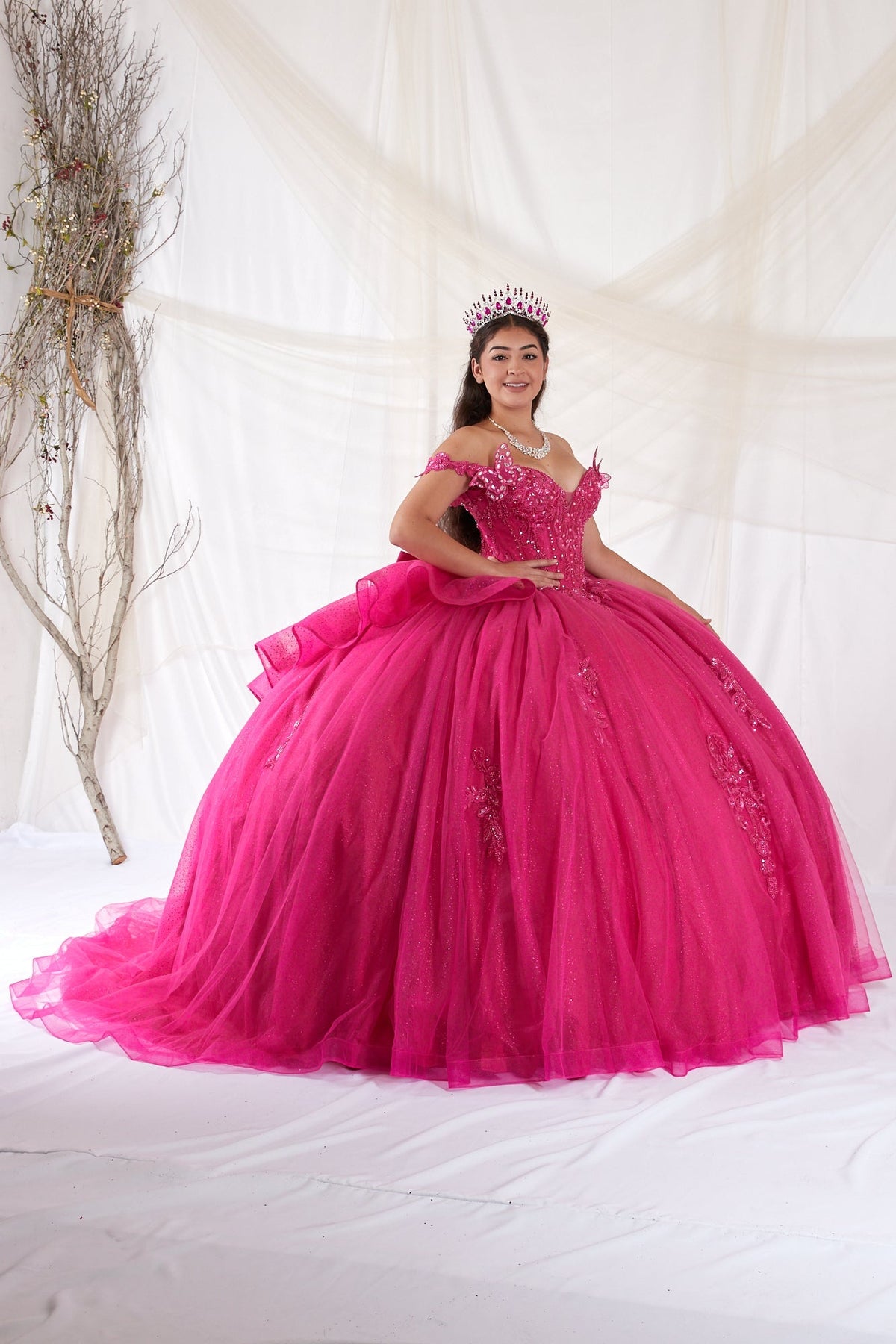 3D Butterfly Off Shoulder Ball Gown by Calla SCL-30034 - product image 5