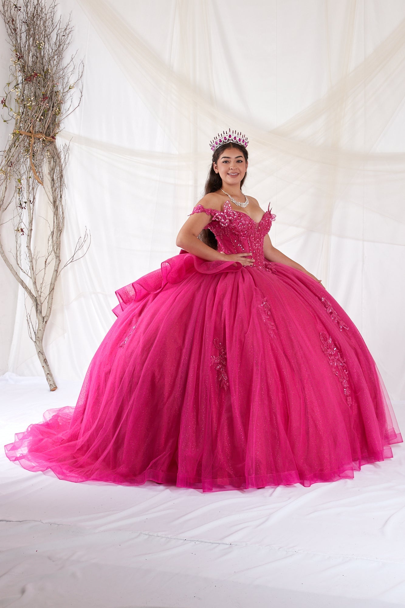 3D Butterfly Off Shoulder Ball Gown by Calla SCL-30034 - product image 5