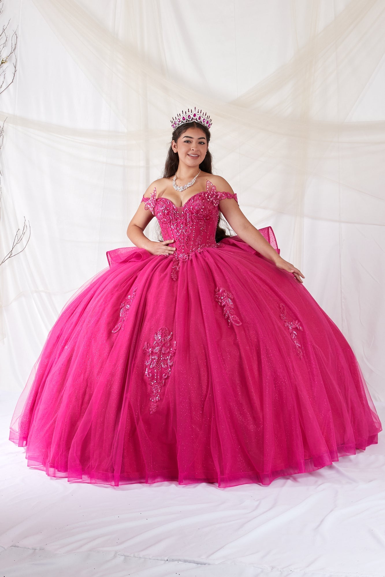 3D Butterfly Off Shoulder Ball Gown by Calla SCL-30034 - product image 4