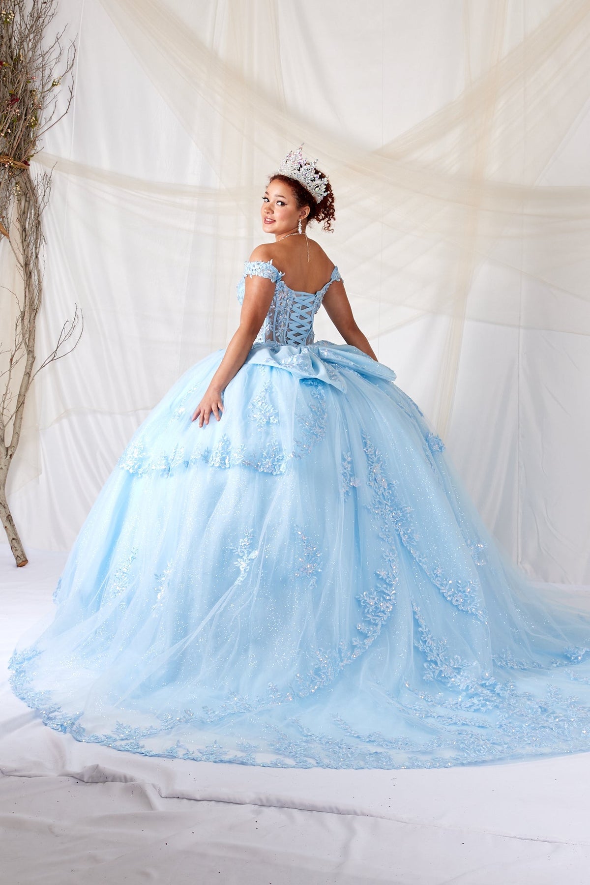 Off Shoulder Layered Ball Gown by Calla SCL-30040 - product image 6