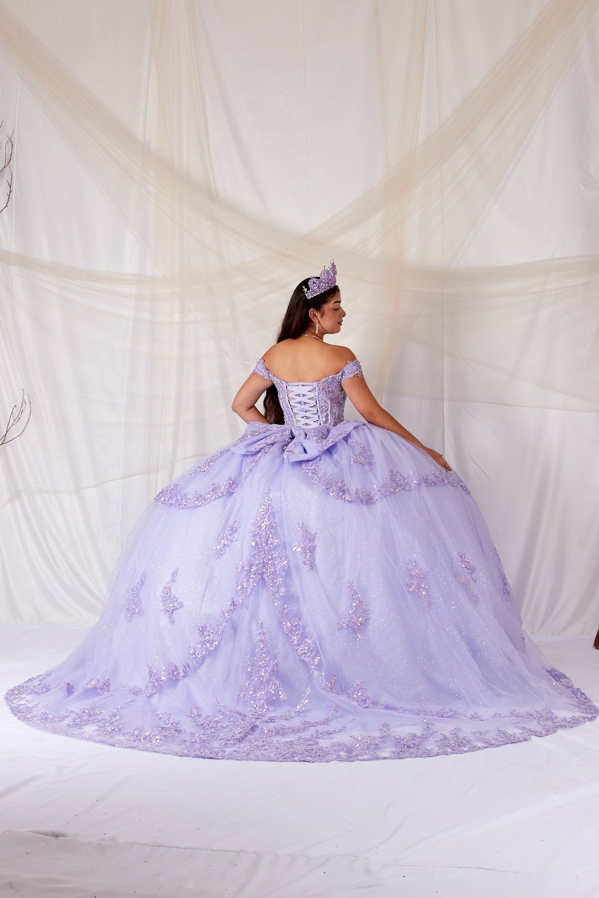 Off Shoulder Layered Ball Gown by Calla SCL-30040 - product image 8