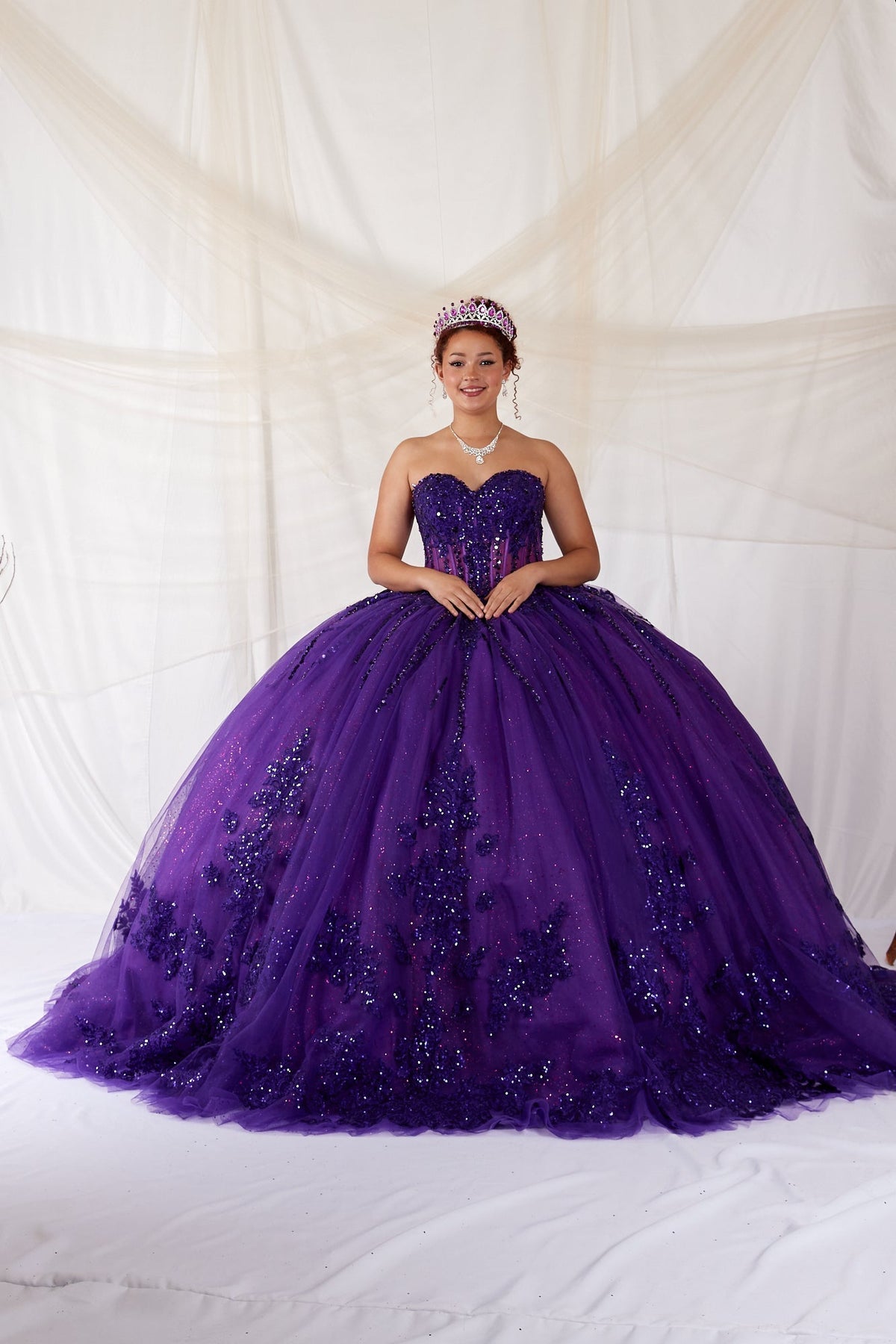 Applique Strapless Corset Ball Gown by Calla SCL-30044 - product image 5