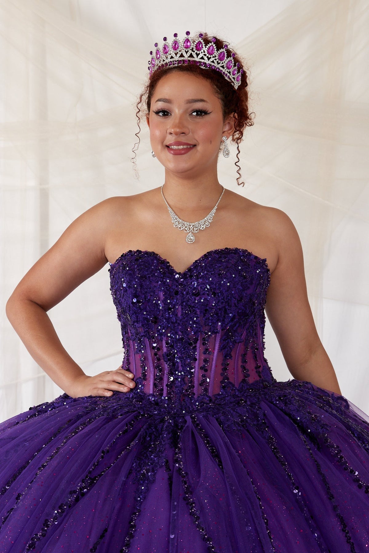 Applique Strapless Corset Ball Gown by Calla SCL-30044 - product image 3
