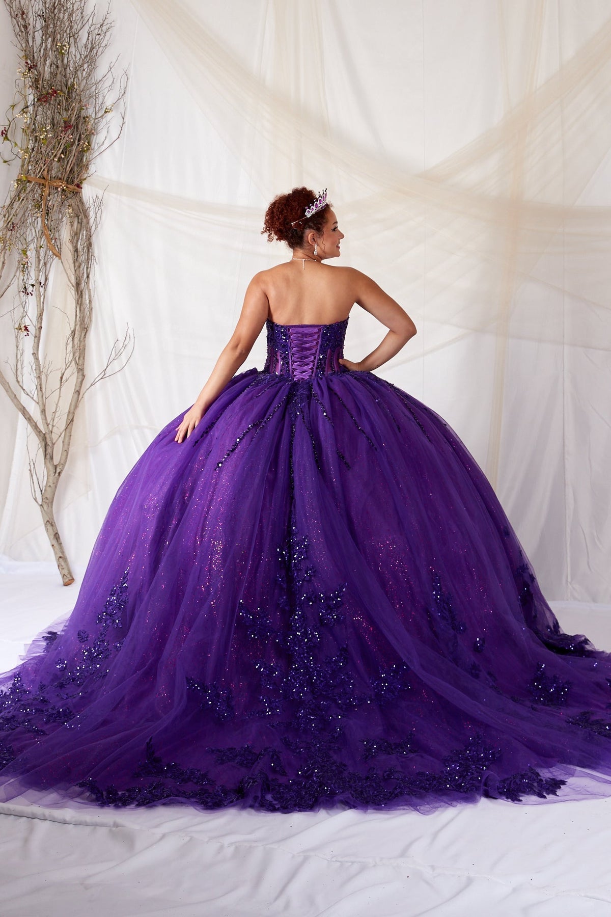 Applique Strapless Corset Ball Gown by Calla SCL-30044 - product image 2