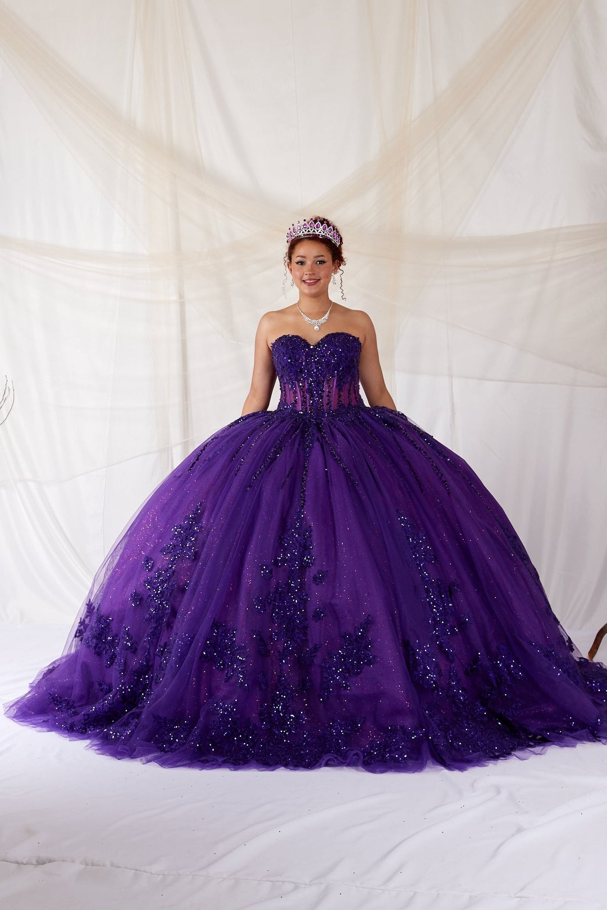 Applique Strapless Corset Ball Gown by Calla SCL-30044 - product image 1