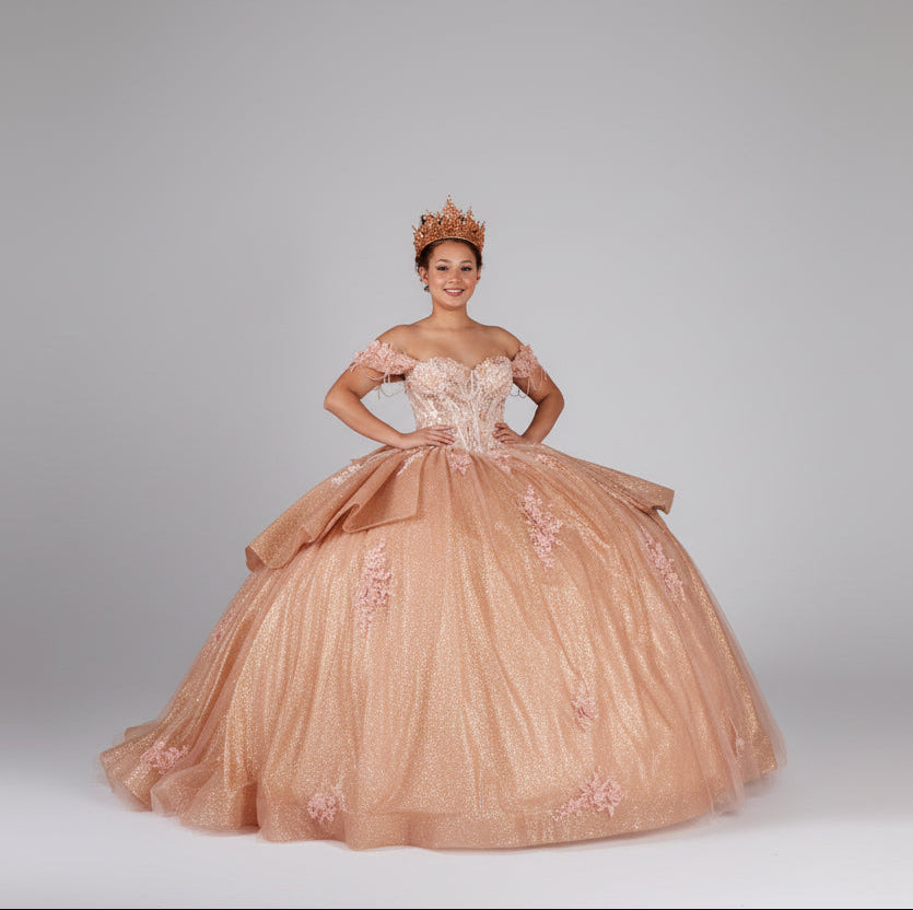 Off Shoulder Fringe Ball Gown by Calla SCL-30045 - product image 5