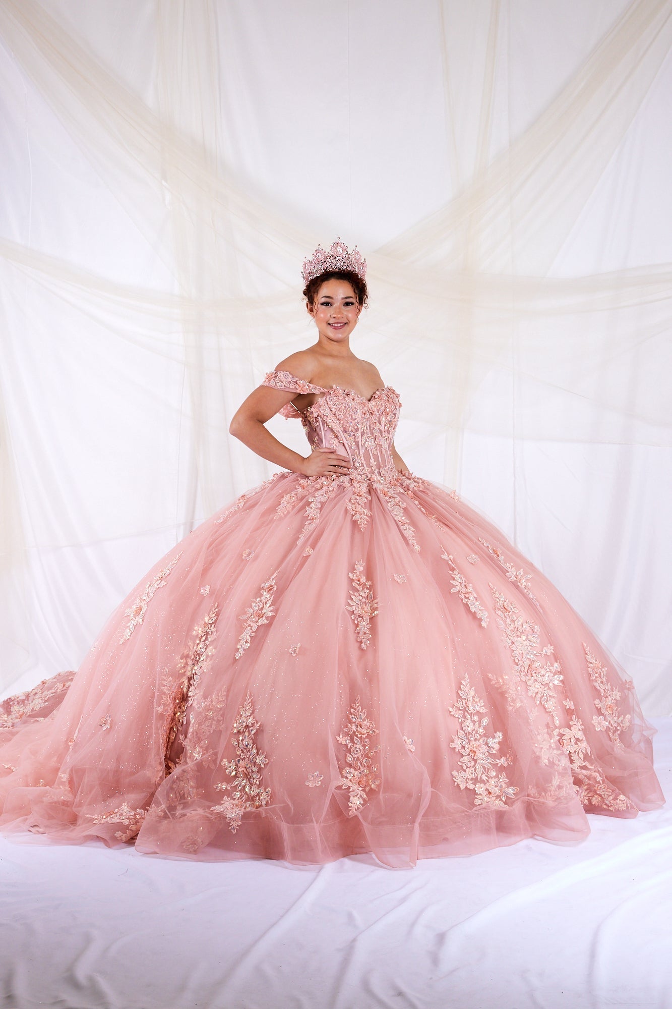 Applique Off Shoulder Ball Gown by Calla SCL-30046 - product image 1