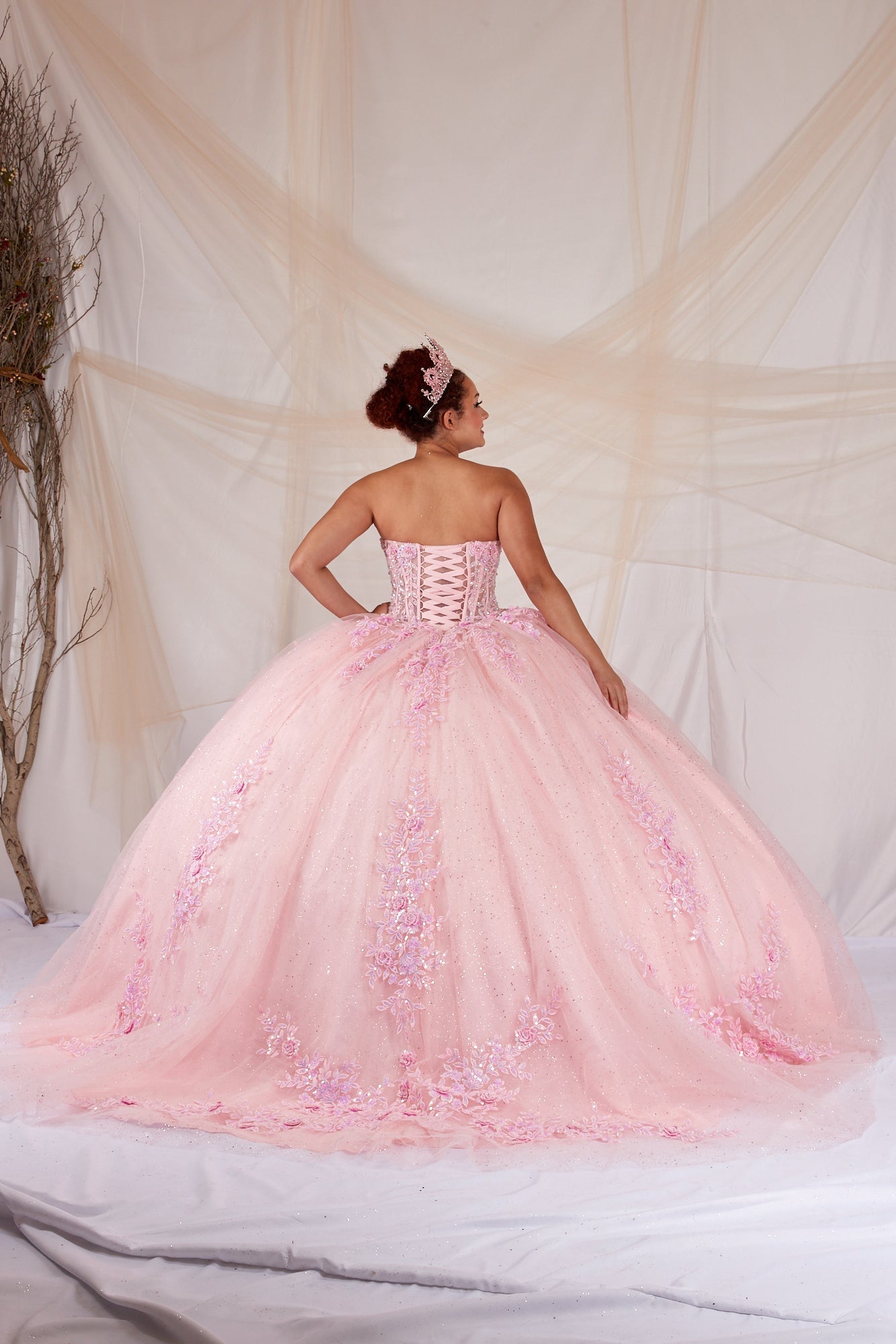 Floral Applique Strapless Ball Gown by Calla SCL-30047 - product image 8