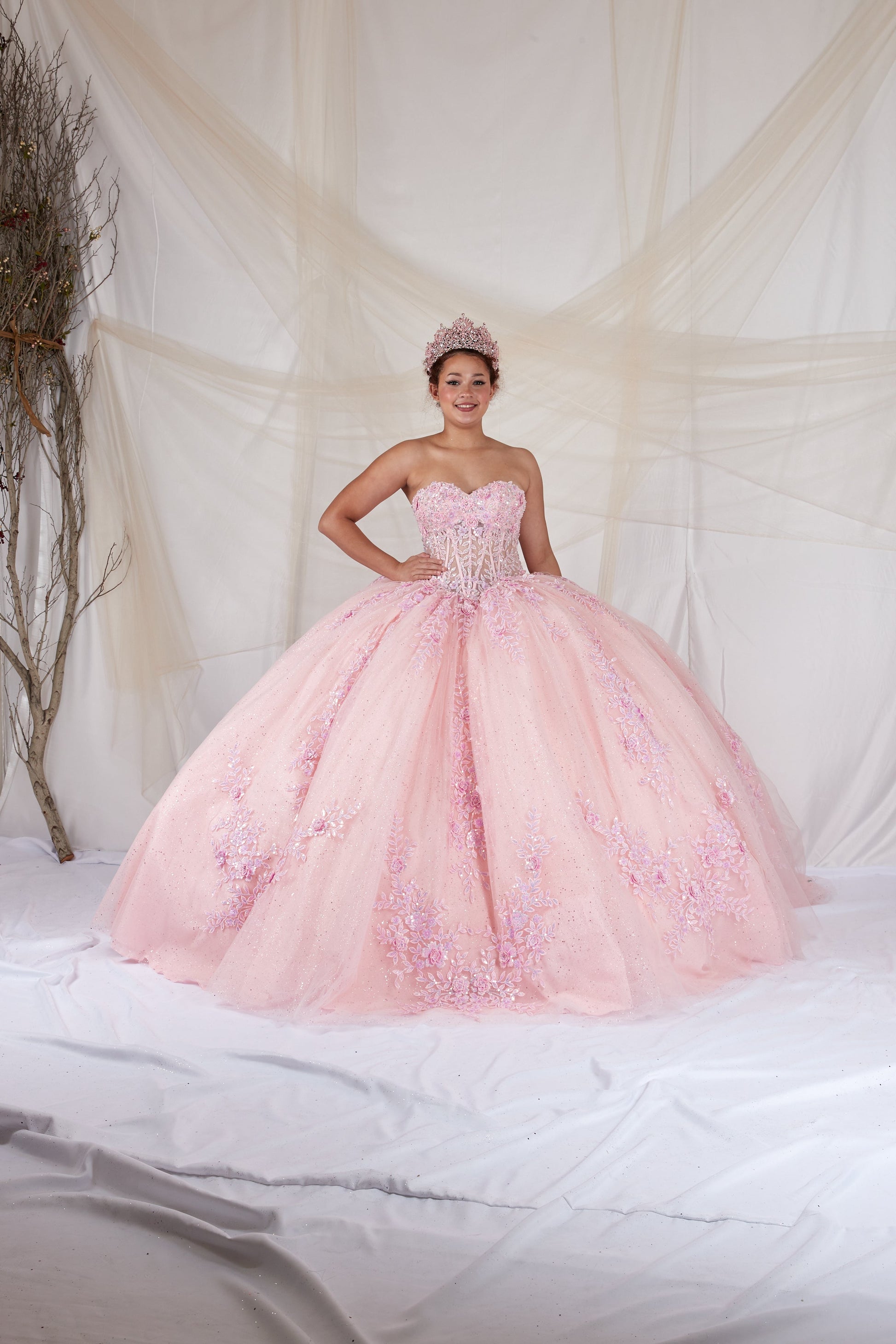 Floral Applique Strapless Ball Gown by Calla SCL-30047 - product image 11