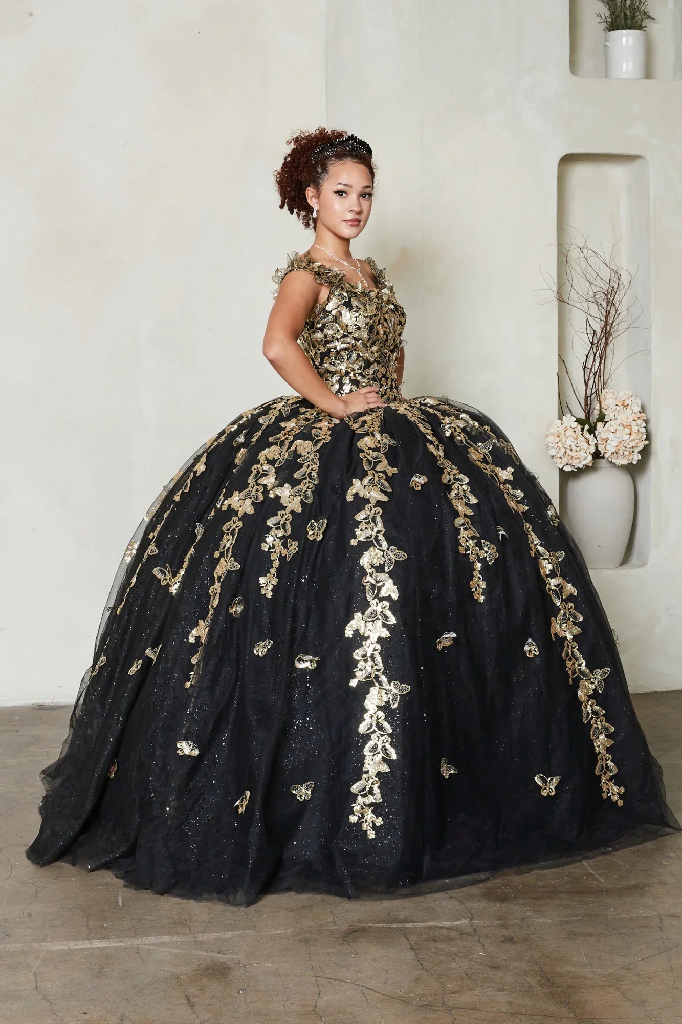 3D Butterfly Off Shoulder Ball Gown by Calla SCL-30021 - product image 8